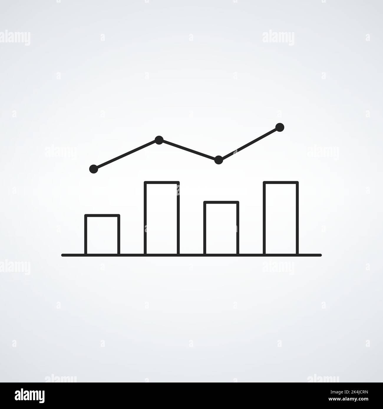 Graph bar geht nach oben und unten lineare Symbol. Crypto Business Symbol. Vektordarstellung auf weißem Hintergrund isoliert. Stock Vektor