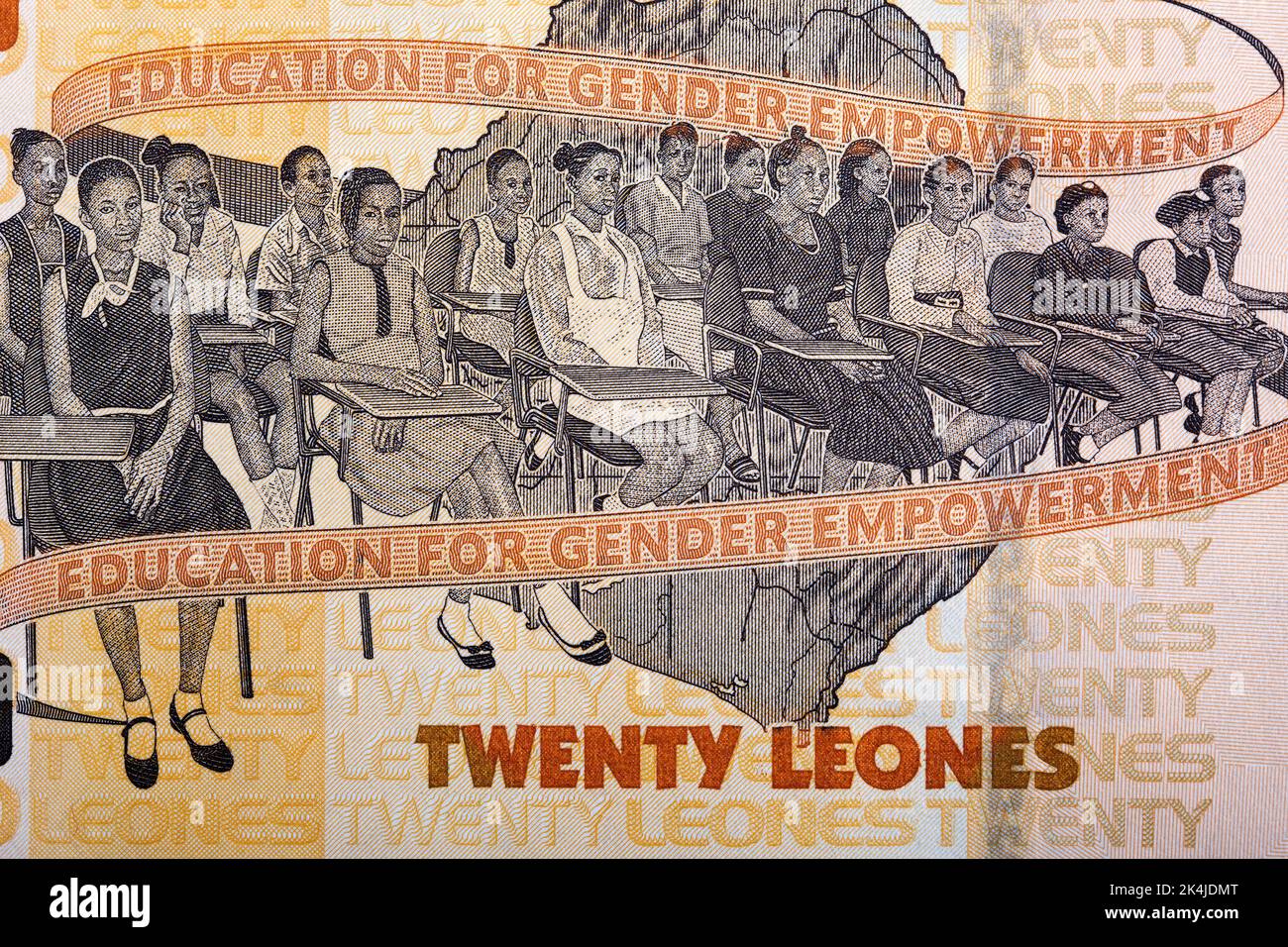 Gruppe von Studenten aus Sierra Leone Geld - Leones Stockfoto