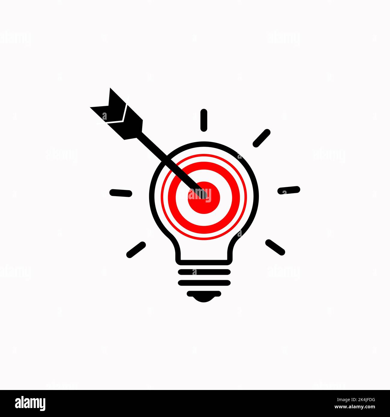 Symbol für Ziel, Glühbirne, Innovation. Einfache Linie, skizzieren Illustration Elemente der Innovationen Symbole für ui und ux, Website oder mobile Anwendung Stock Vektor