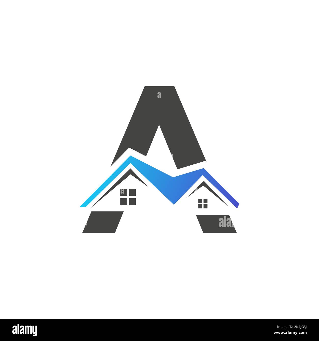 Initial Letter Ein Immobilien-Logo mit Gebäudedach für Investitionen und Unternehmensgeschäft Vorlage Stock Vektor