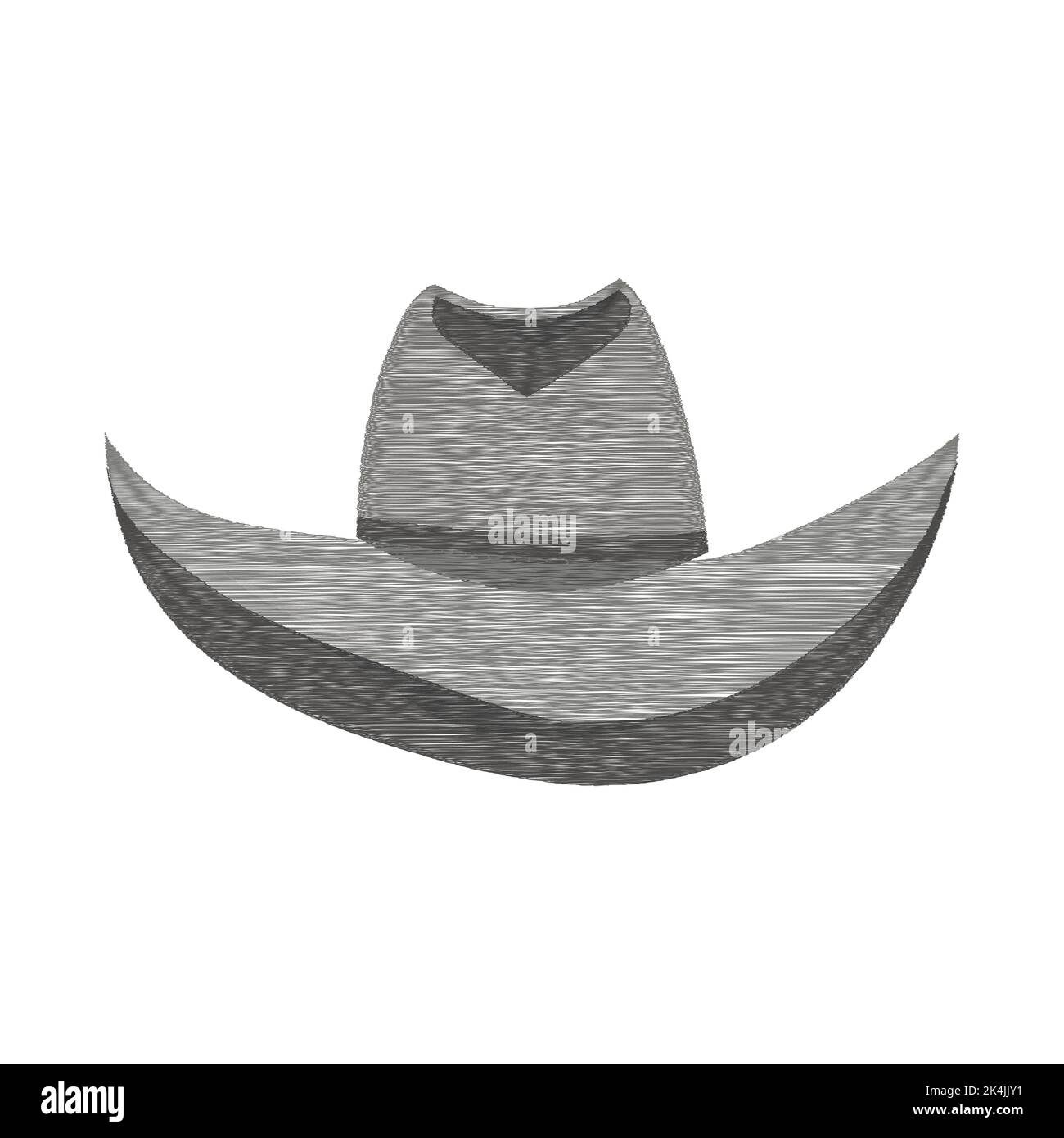 Isoliertes Element mit Cowboy-Hut. Vektor-Zeichnung Illustration für Symbol, Spiel, Verpackung, Banner. Wild West, Western, Cowboy-Konzept Stock Vektor