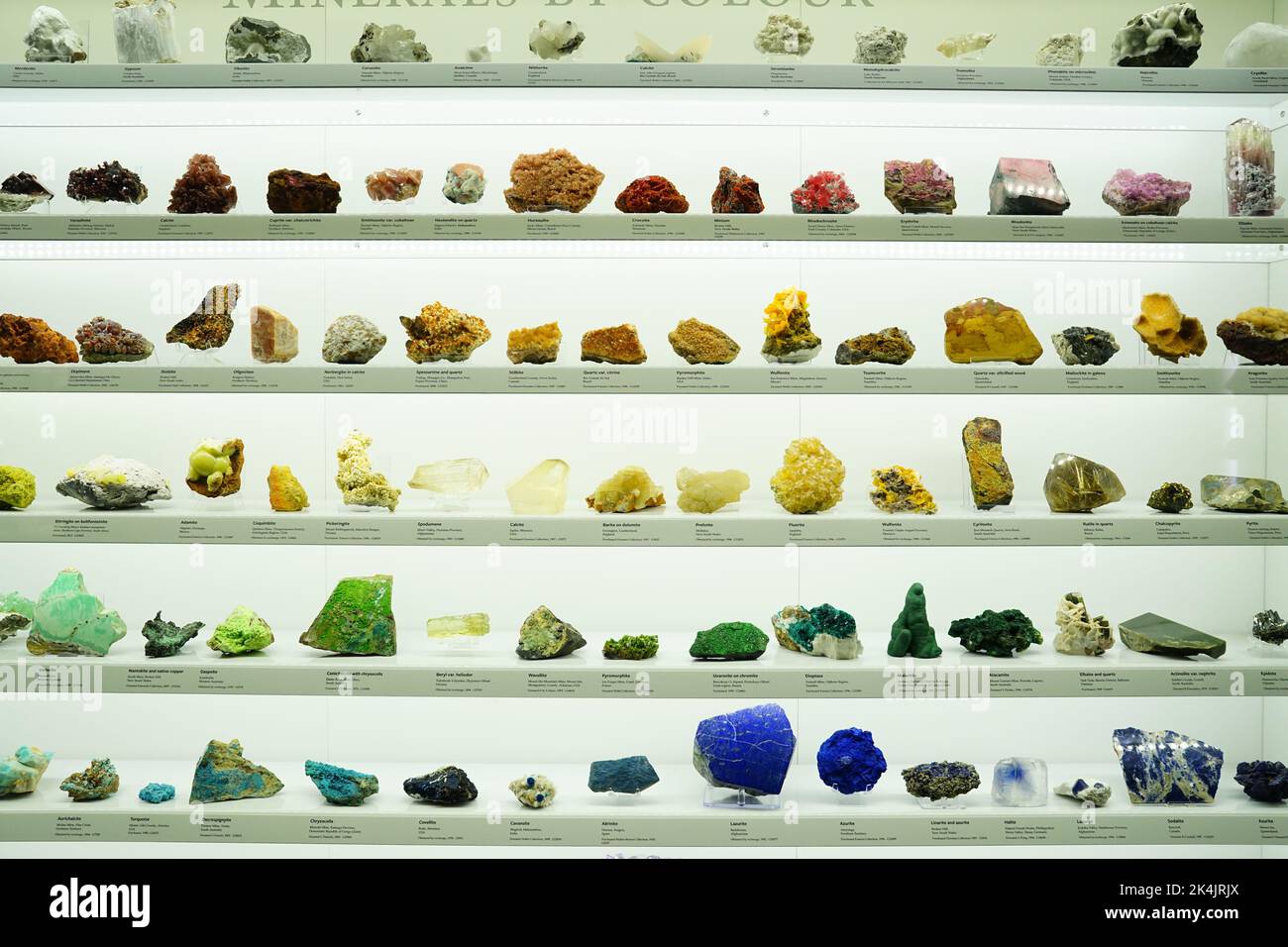 Mineraliensammlung im South Australian Museum Stockfoto