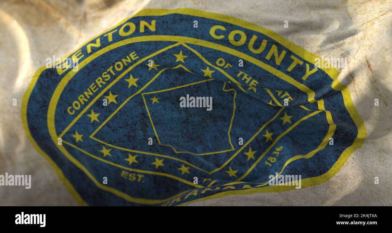 Alte Flagge von Benton County, Bundesstaat Arkansas, USA Stockfoto