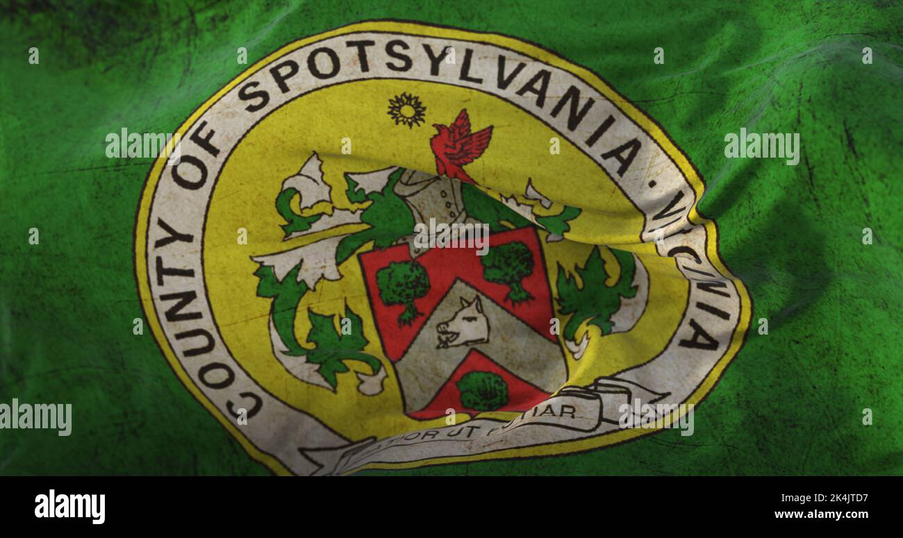 Spotsylvania County alte Flagge, Bundesstaat Virginia, Vereinigte Staaten von Amerika - Schleife Stockfoto