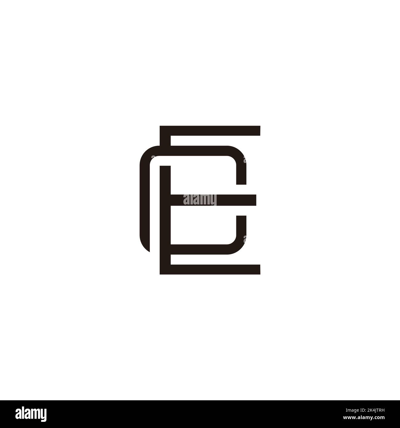 Buchstabe ec einfach verknüpfte Linie Logo Vektor Stock Vektor