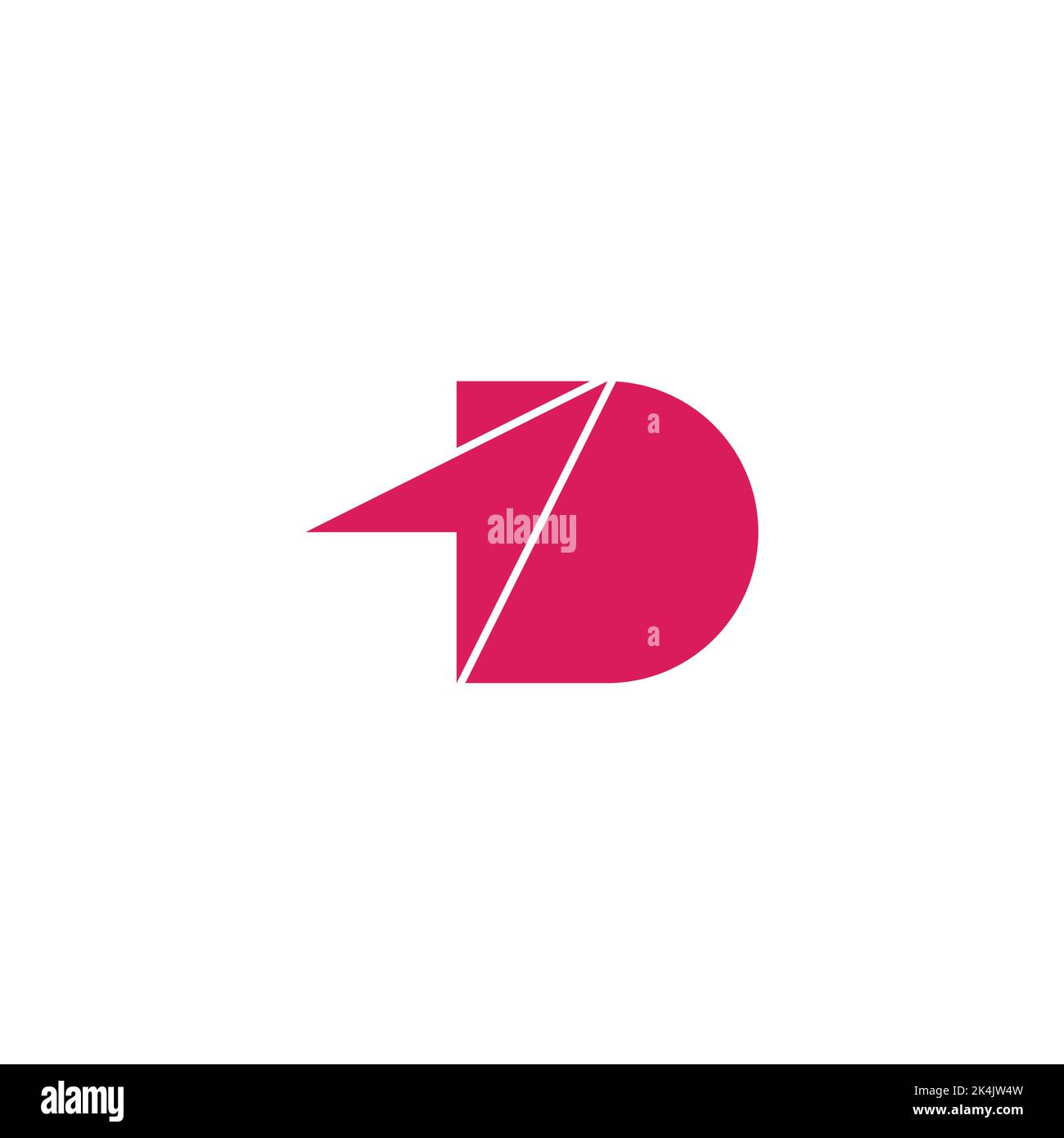 Buchstabe d Pfeil nach oben Silhouette rot Logo Vektor Stock Vektor