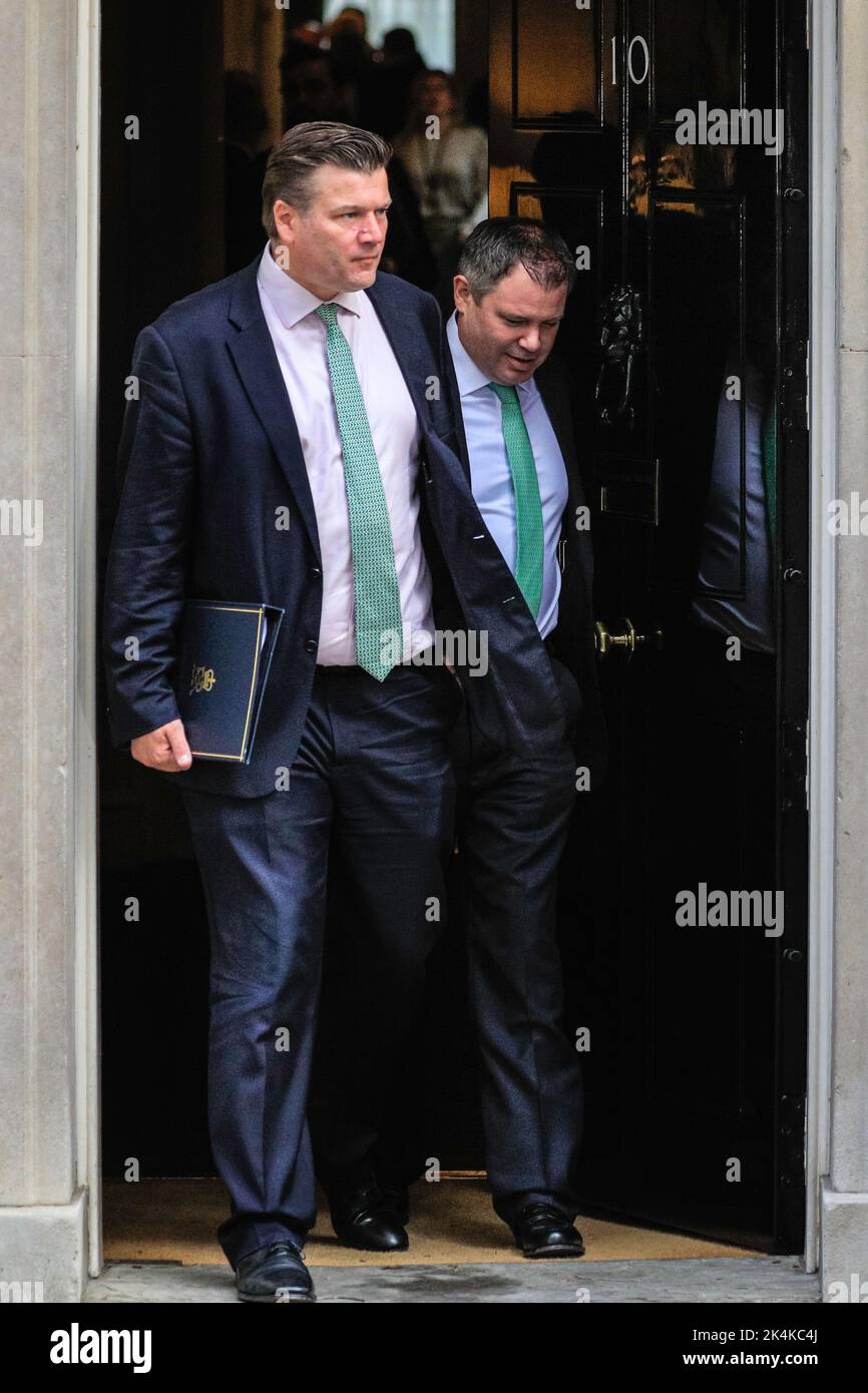 James Heappey Staatsminister für die Streitkräfte und Veteranen des Vereinigten Königreichs, Downing Street, London Stockfoto