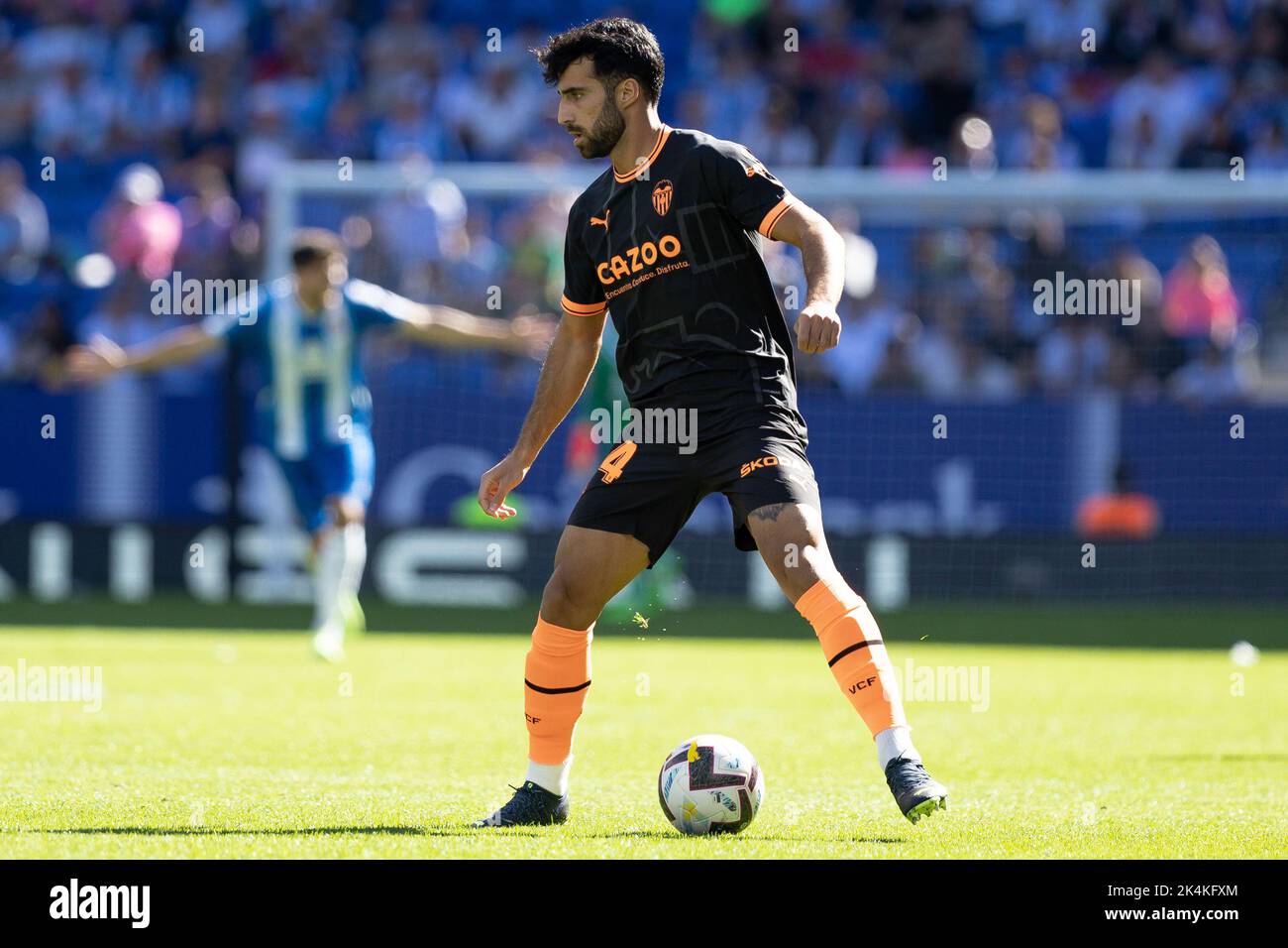 Während des Liga-Spiels zwischen RCD Espanyol und Valencia CF im RCDE Stadium in Cornella, Spanien. Stockfoto