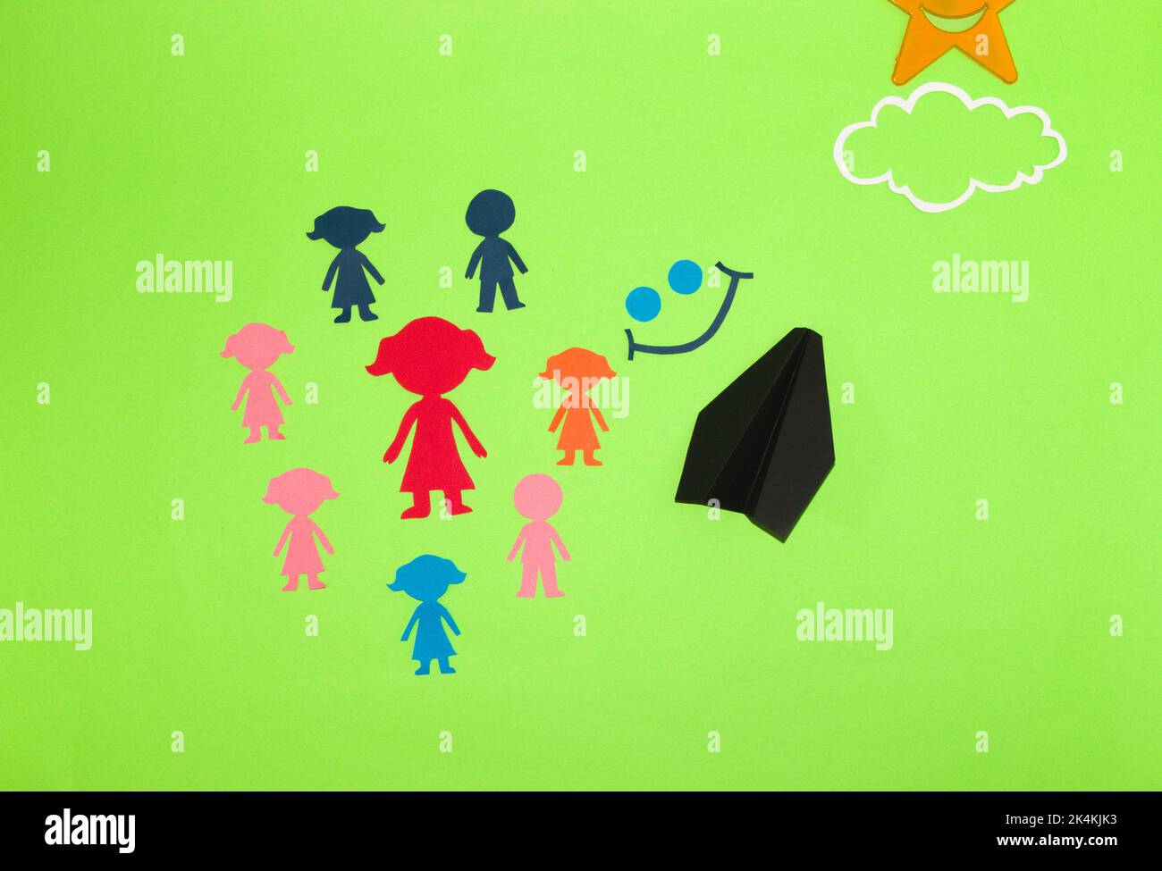 manager und ihr Team, Zufriedenheit im Team startet ihre Projekte zu den Sternen, kreative Geschäftskonzept Stockfoto