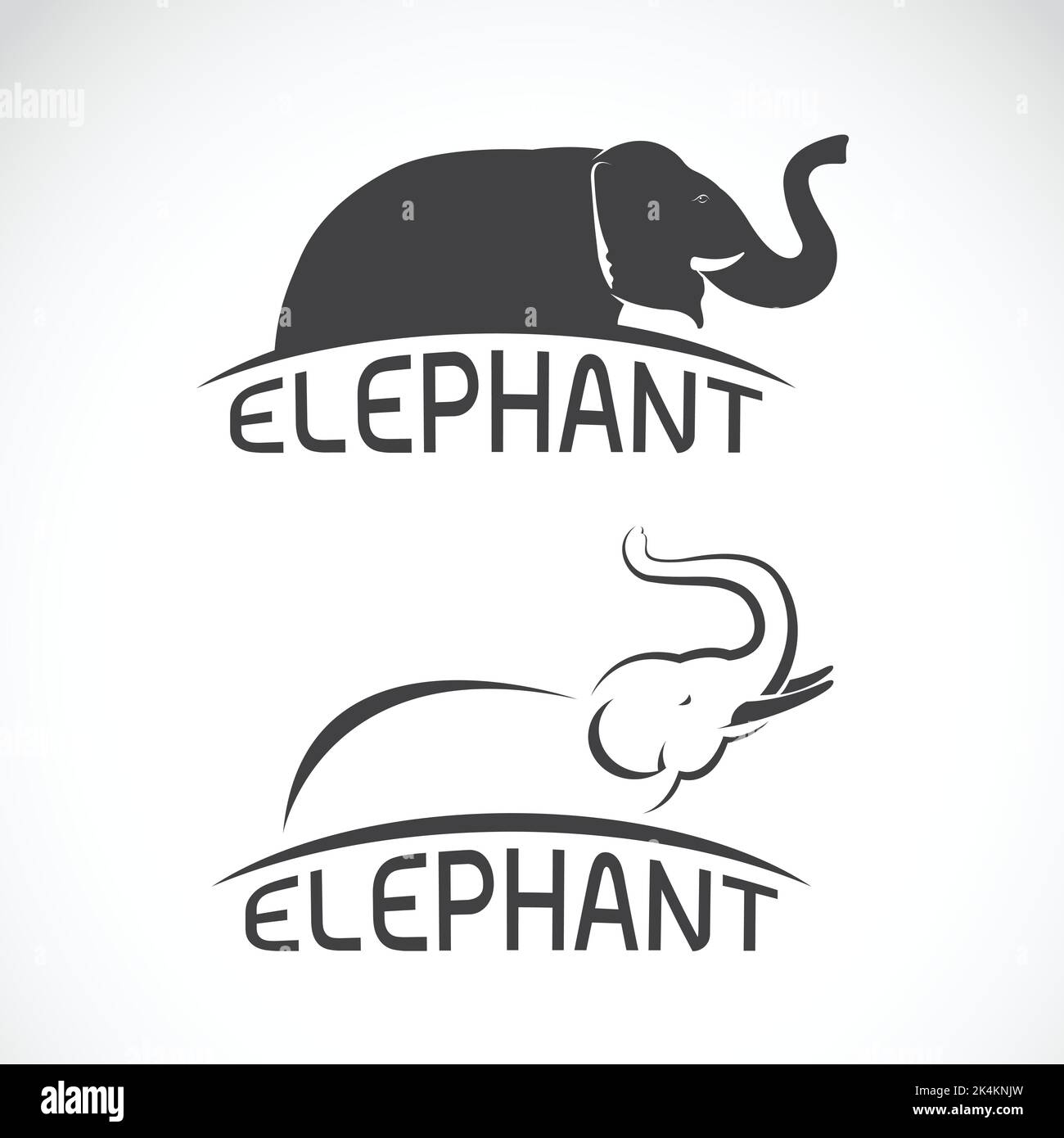 Vektor-Bilder von Elefant-Design auf weißem Hintergrund, Vektor-Elefant für Ihr Design. Leicht editierbare Vektorgrafik mit Ebenen. Wilde Tiere. Stock Vektor