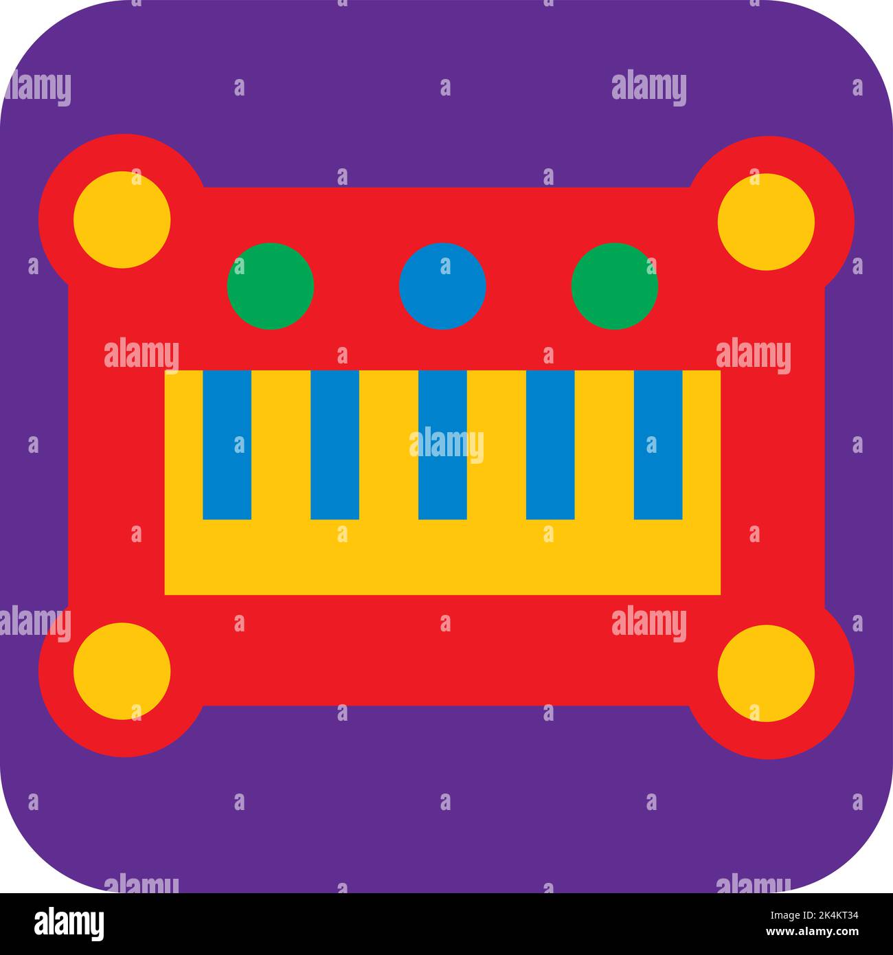 Babyspielzeug-Synthesizer, Illustration, Vektor auf weißem Hintergrund. Stock Vektor