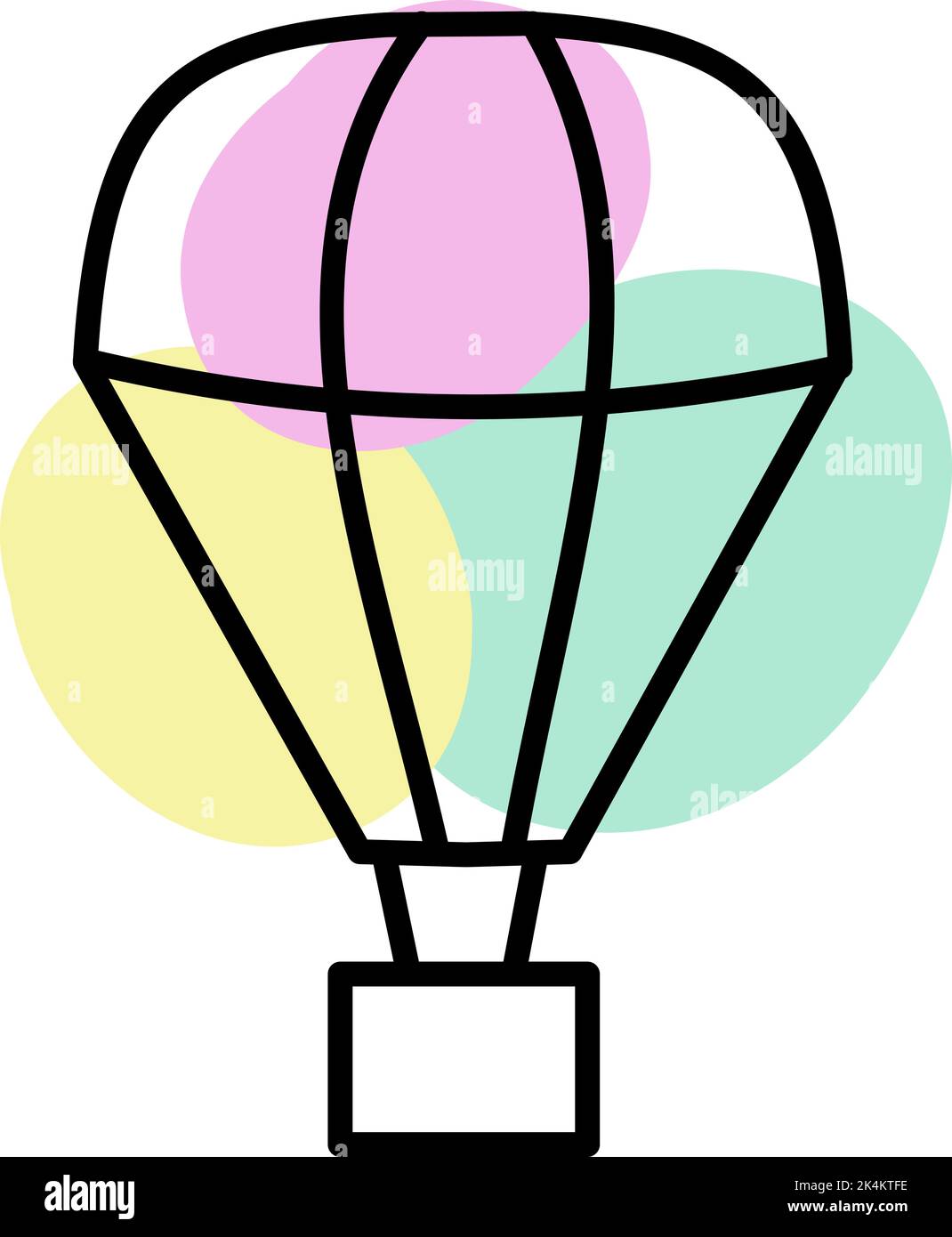 Marketing Heißluftballon, Illustration, Vektor auf weißem Hintergrund. Stock Vektor