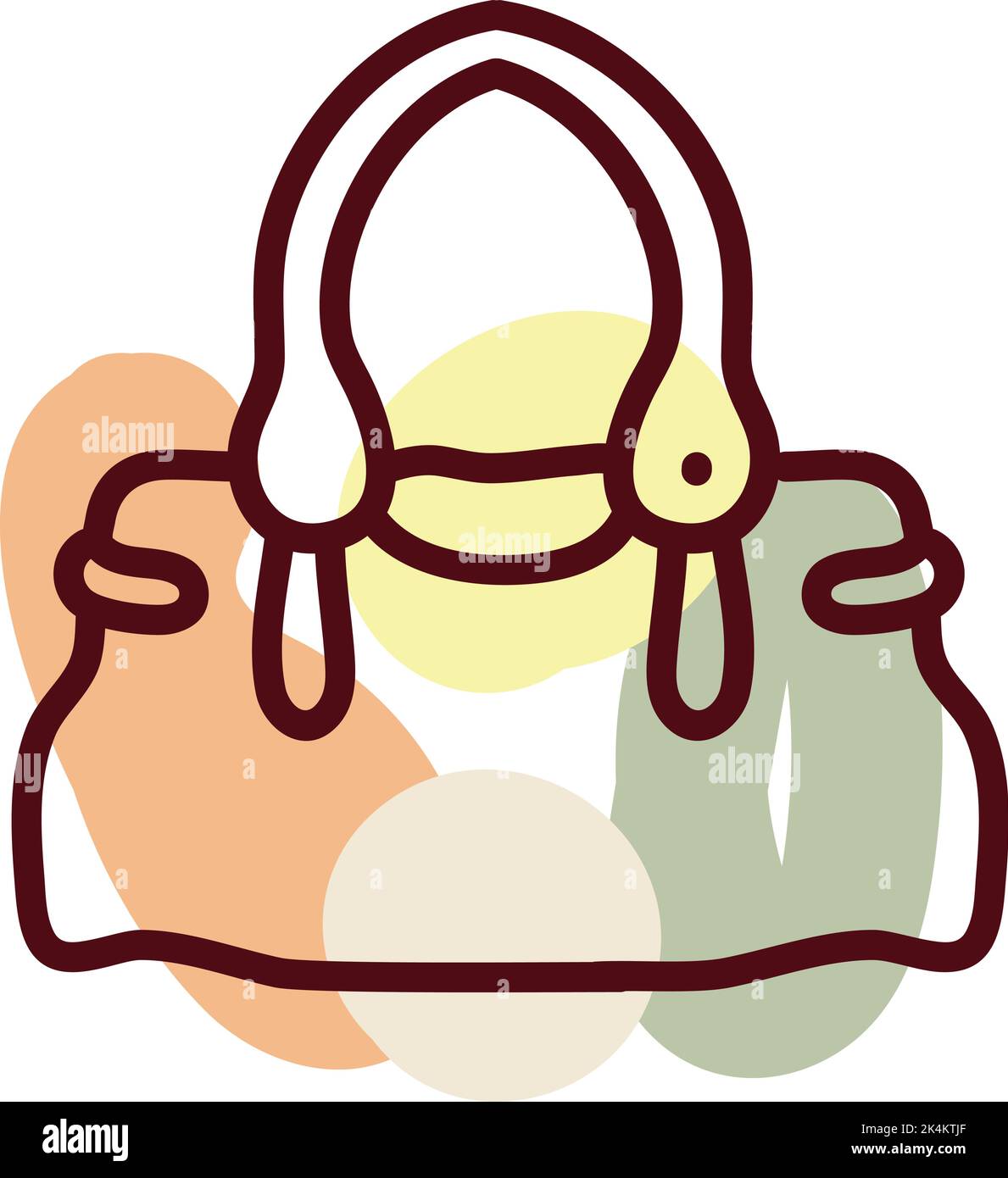 Elegante Ledertasche, Illustration, Vektor auf weißem Hintergrund. Stock Vektor