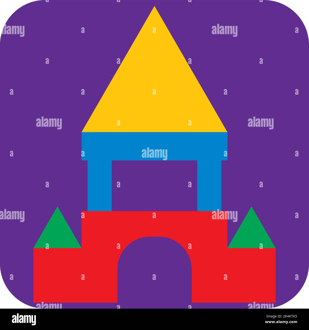 Babyspielzeug lego Castle, Illustration, Vektor auf weißem Hintergrund. Stock Vektor