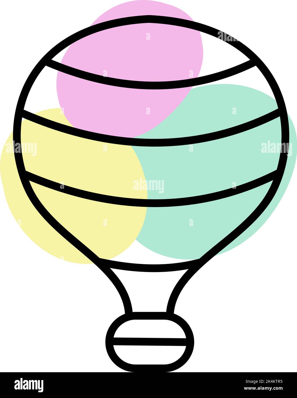 Roziere Heißluftballon, Illustration, Vektor auf weißem Hintergrund. Stock Vektor