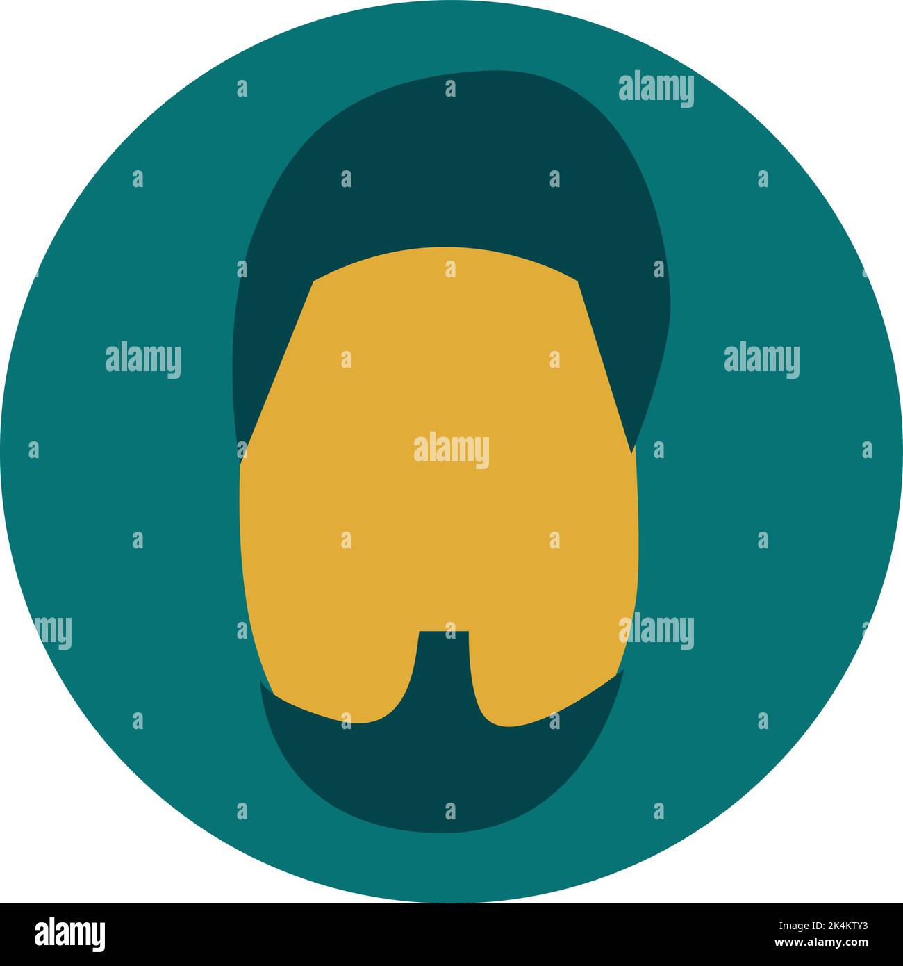 Mann mit dickem Haar und dünnem Bart, Illustration, Vektor auf weißem Hintergrund. Stock Vektor