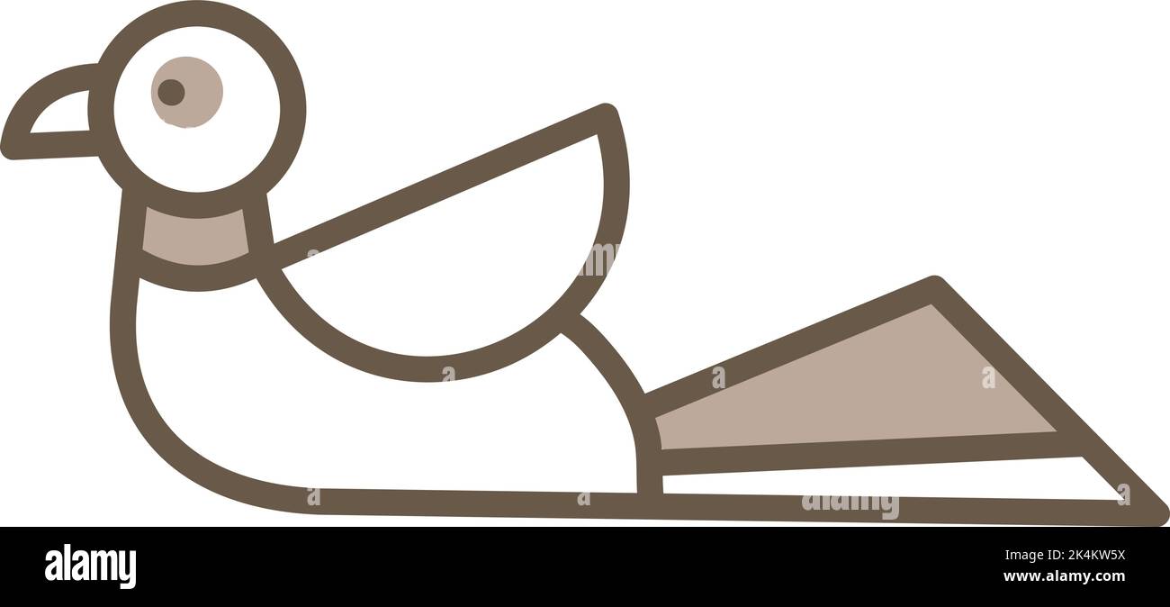 Brauner Vogel mit großem Schwanz, Illustration, Vektor auf weißem Hintergrund. Stock Vektor