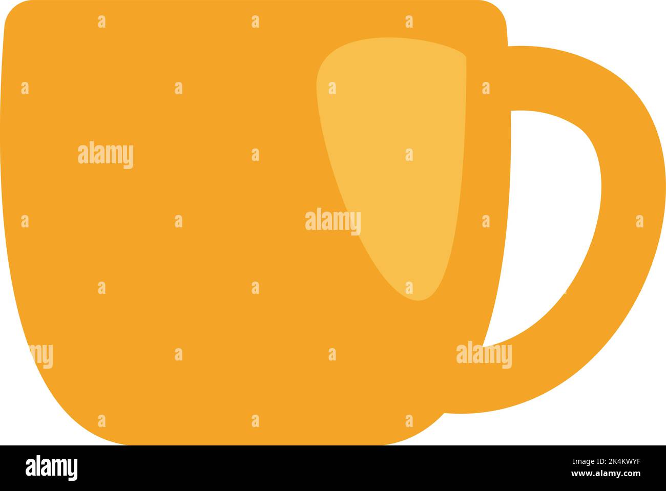 Gelbe Tasse, Illustration, Vektor auf weißem Hintergrund. Stock Vektor