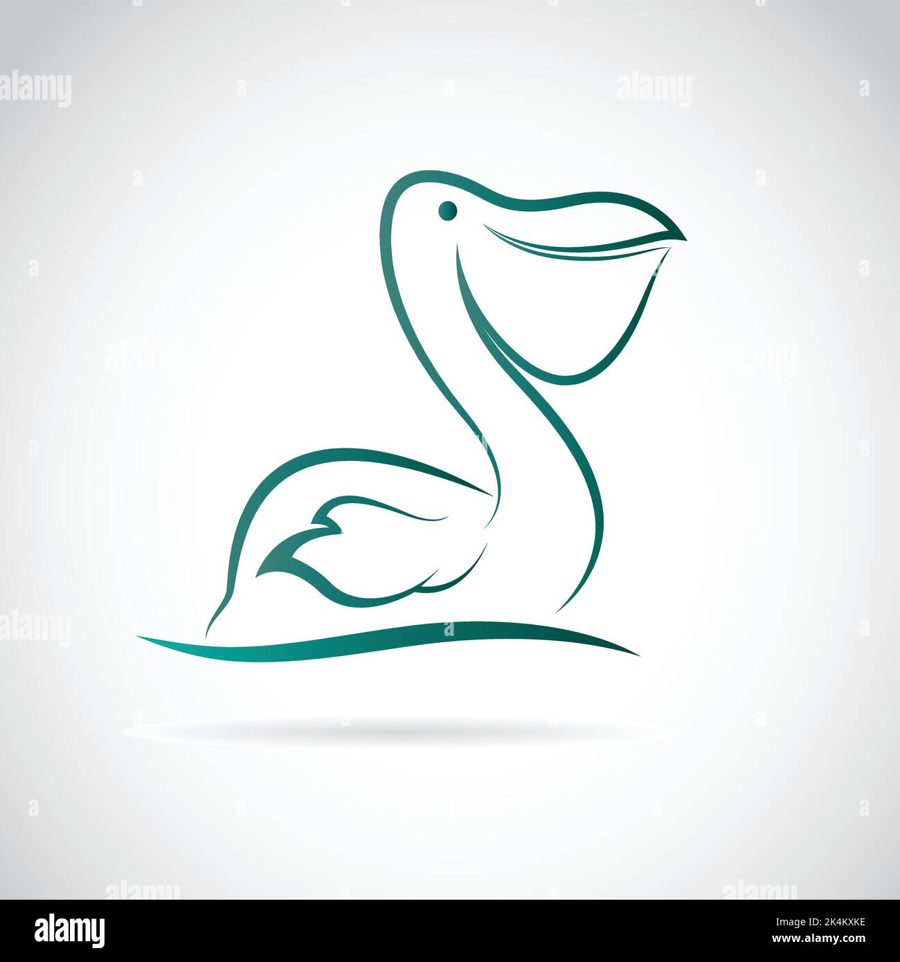 Vektorbild des Pelikans auf weißem Hintergrund. Leicht editierbare Vektorgrafik mit Ebenen. Wilde Tiere. Stock Vektor