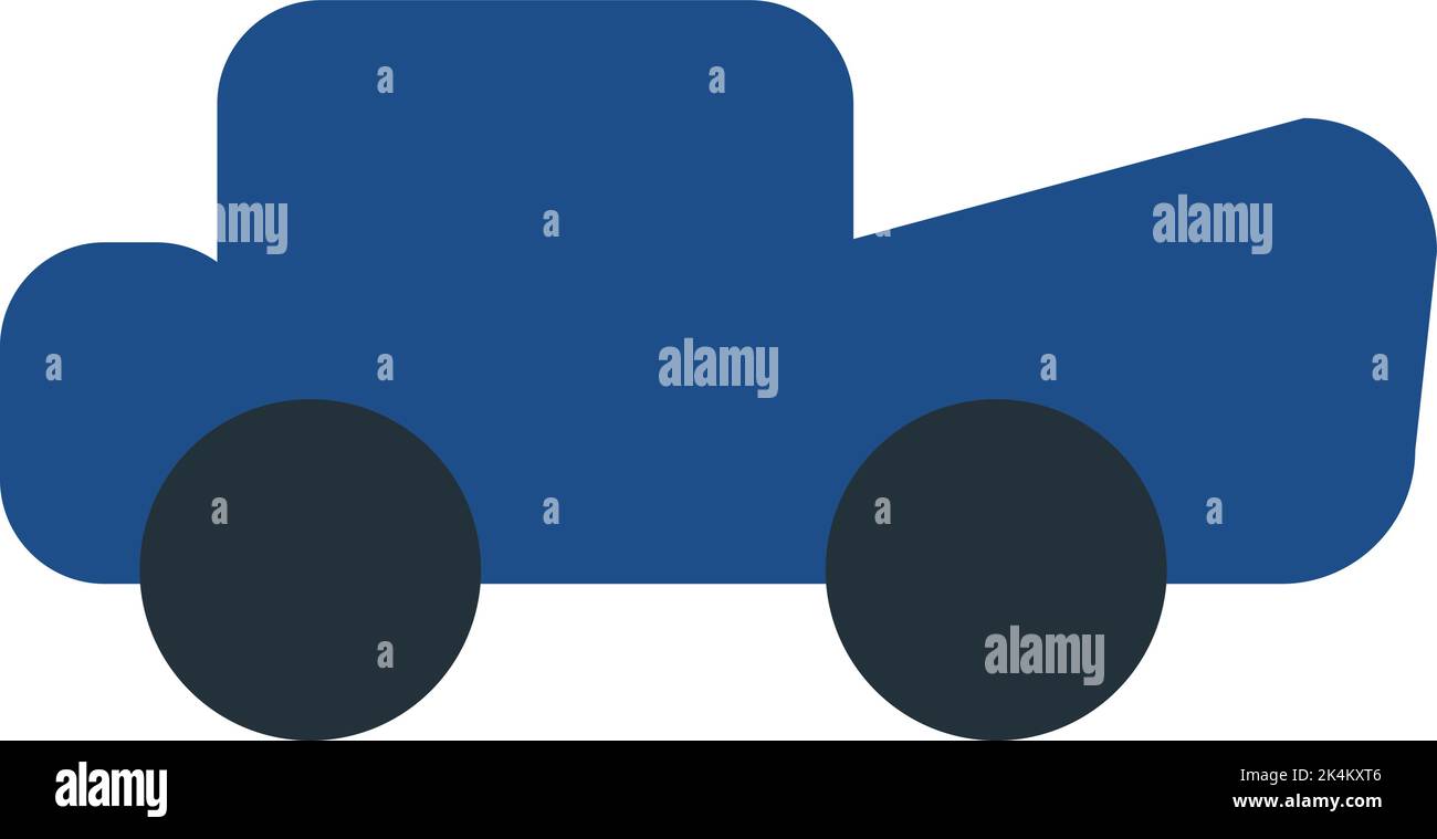 Dunkelblaues Auto, Illustration, Vektor auf weißem Hintergrund. Stock Vektor
