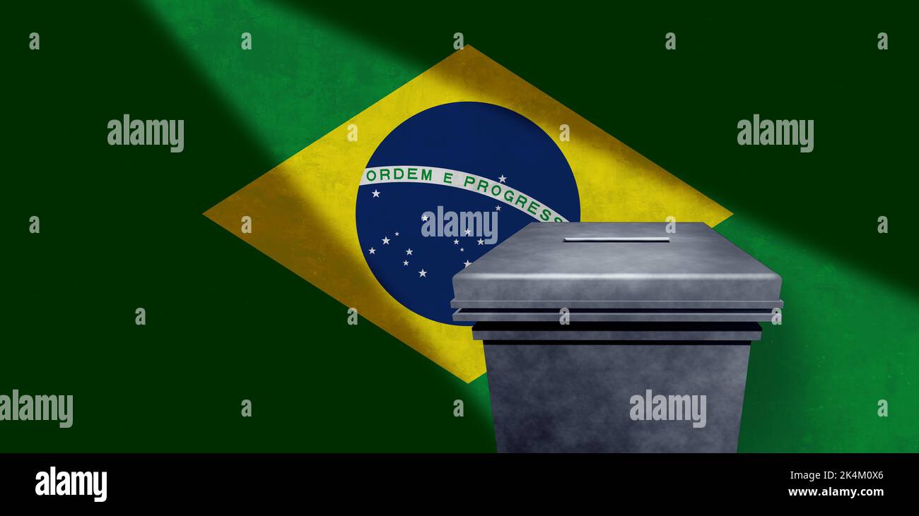 Wahlen in Brasilien und brasilianische oder südamerikanische Wähler, die in Brasilien für einen Präsidenten oder ein Referendum und eine Stichwahl stimmen. Stockfoto