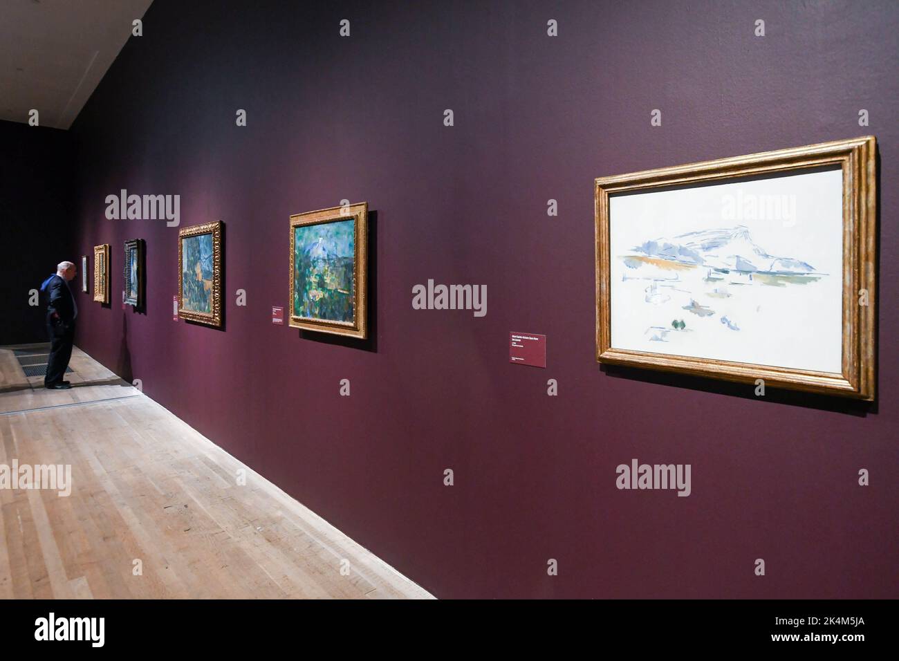 London, Großbritannien, 3.. Oktober 2022, Cezanne Ausstellung in der
