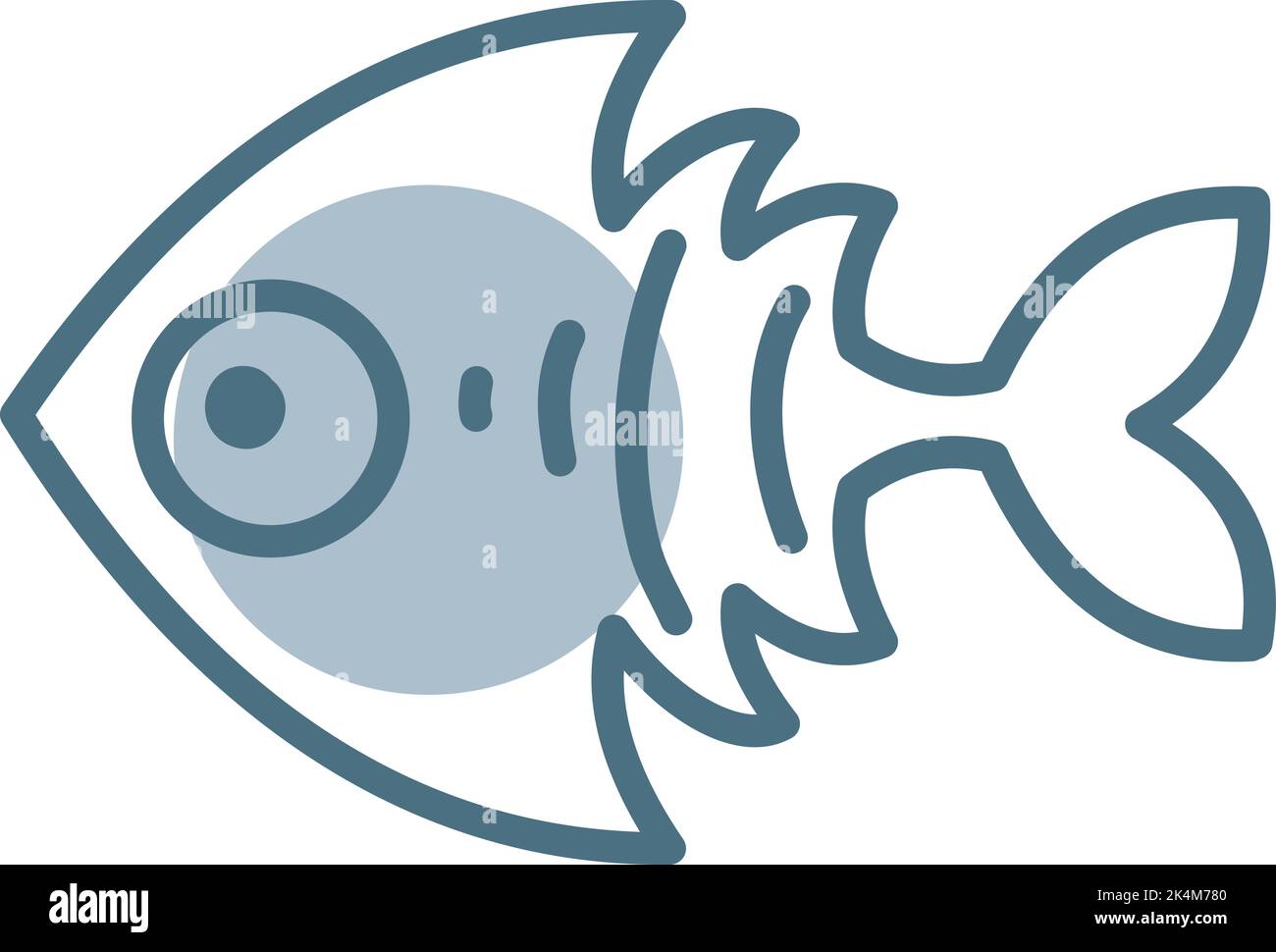 Dreieckiger blauer Fisch, Illustration, Vektor auf weißem Hintergrund. Stock Vektor