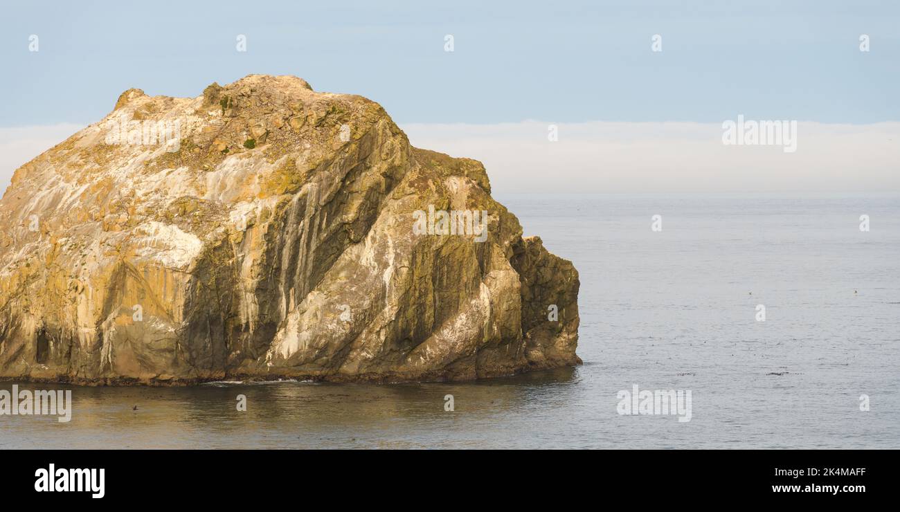 Face Rock im ruhigen Pazifischen Ozean vor dem Ufer von Bandon in Coos County Oregon Stockfoto
