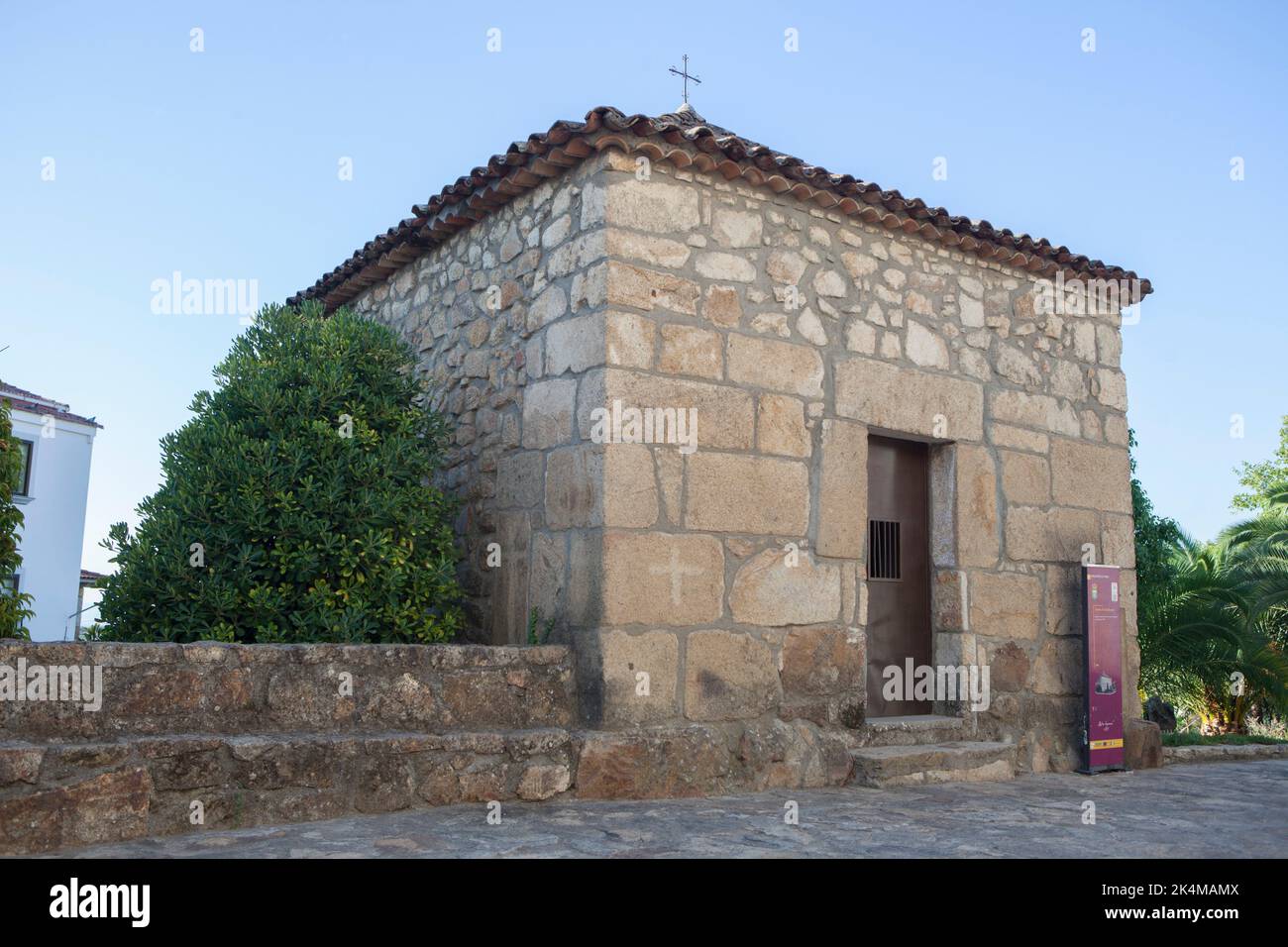 Einsiedelei von San Roque. Losar de la Vera Architektur. Caceres, Extremadura, Spanien. Stockfoto