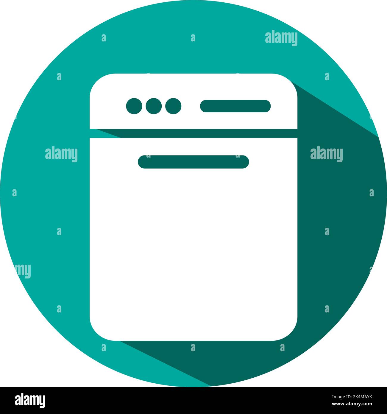 Elektronischer Geschirrspüler, Illustration, Vektor auf weißem Hintergrund. Stock Vektor