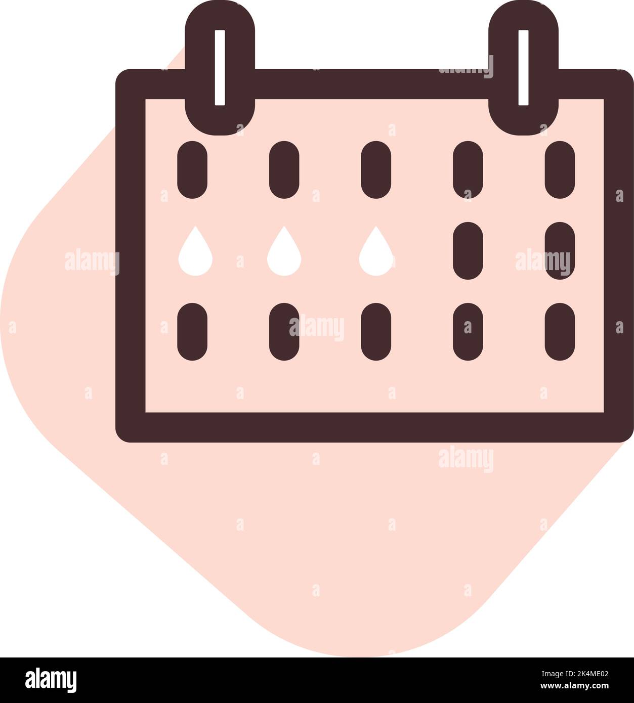 Menstruationskalenderverfolgung, Illustration, Vektor auf weißem Hintergrund. Stock Vektor