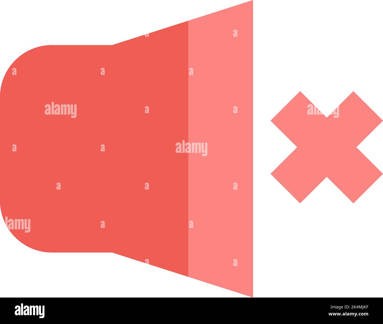 Stummschalten von Musik, Illustration und Vektor auf weißem Hintergrund. Stock Vektor