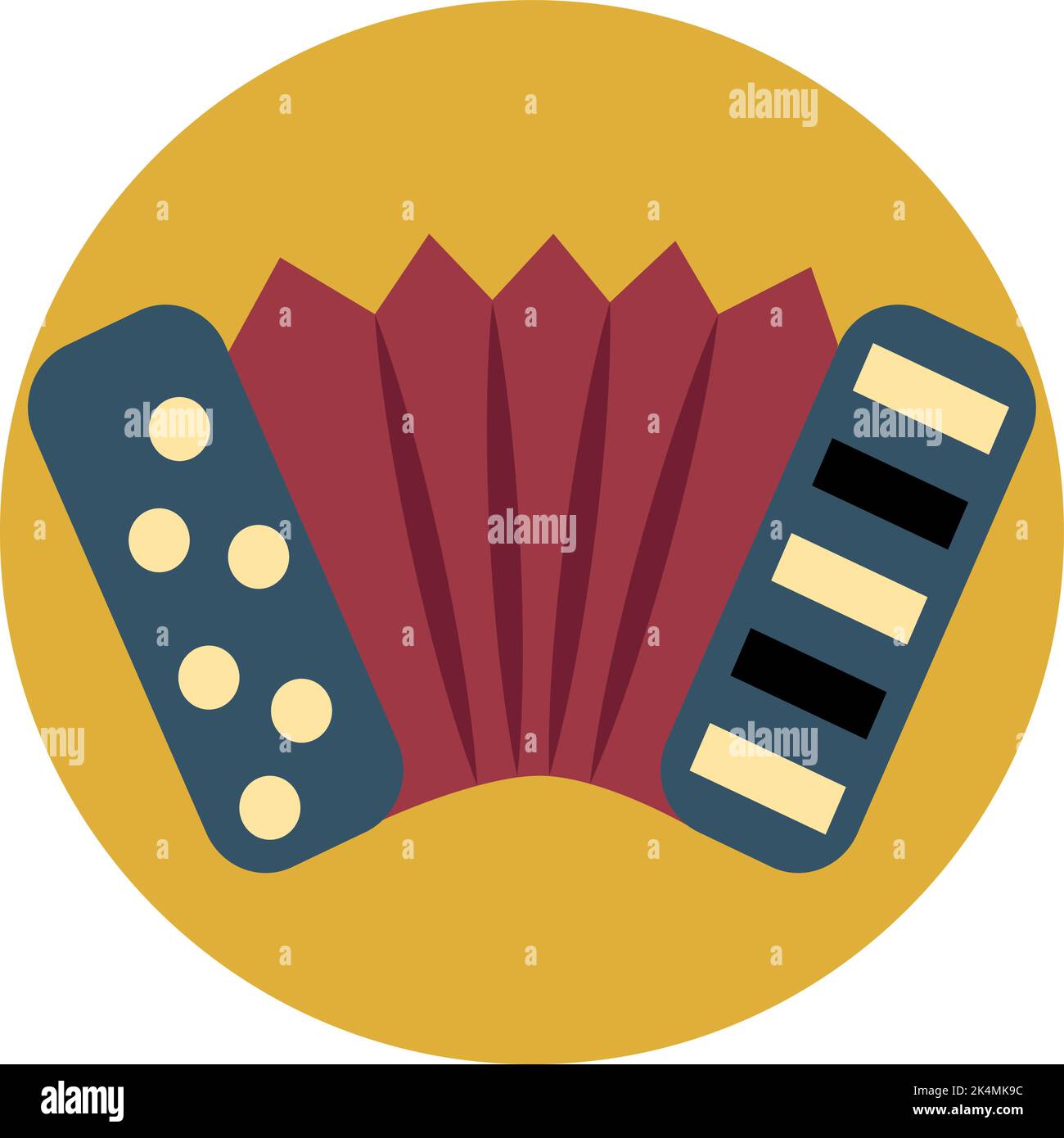 Akkordeoninstrument, Illustration, Vektor auf weißem Hintergrund. Stock Vektor