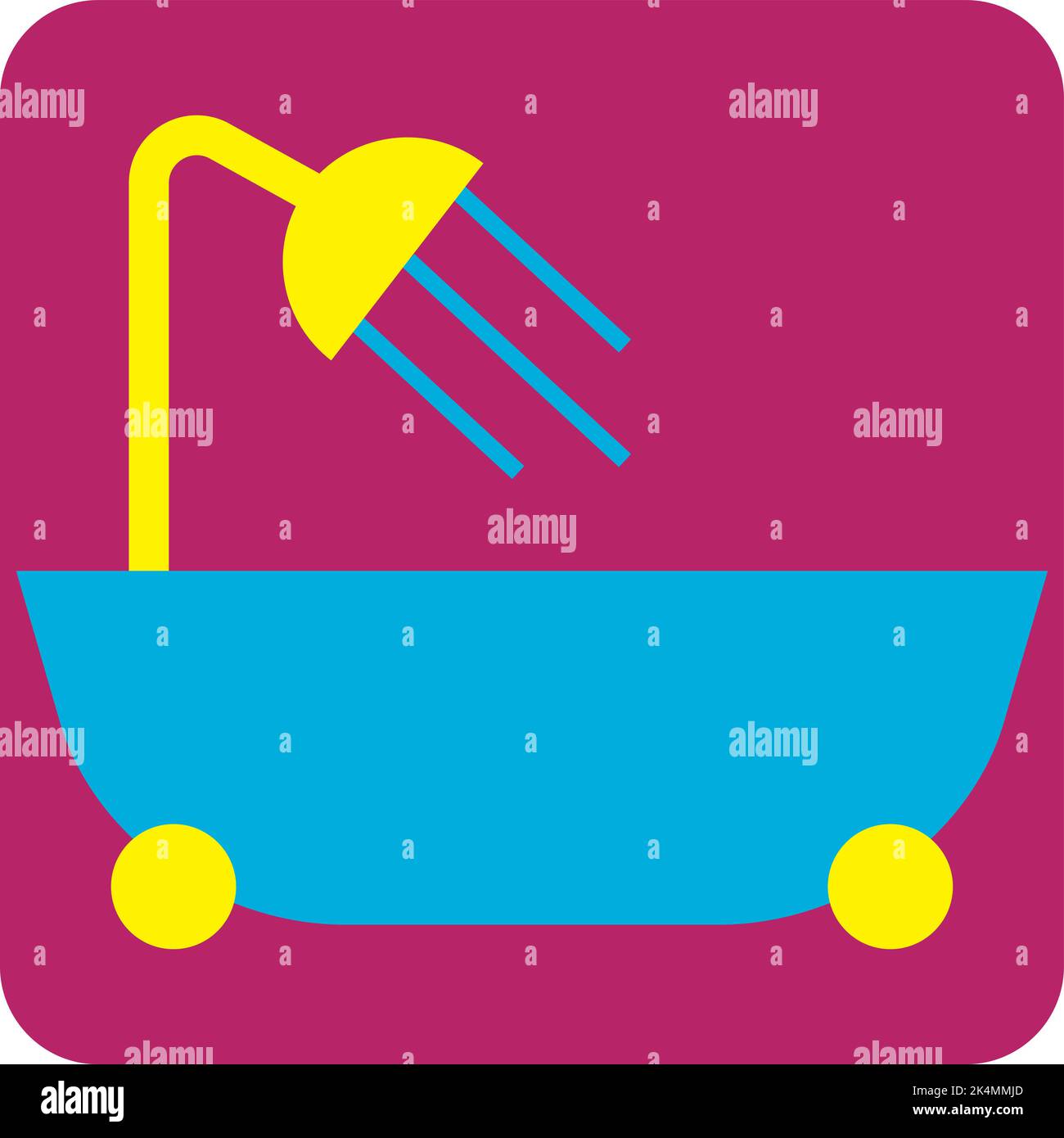Blaue Badewanne, Illustration, Vektor auf weißem Hintergrund. Stock Vektor Blaue Badewanne, Illustration, Vektor auf weißem Hintergrund. Stock Vektor