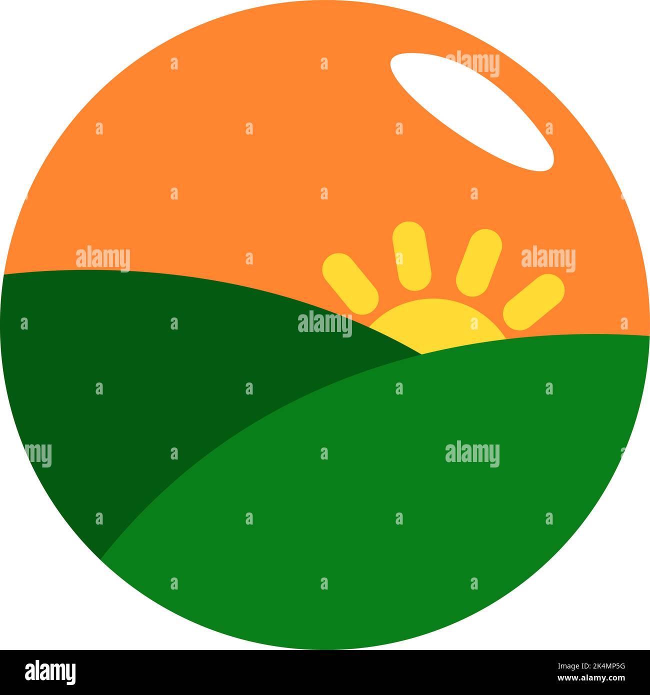 Sonnenuntergang, Illustration, Vektor auf weißem Hintergrund. Stock Vektor