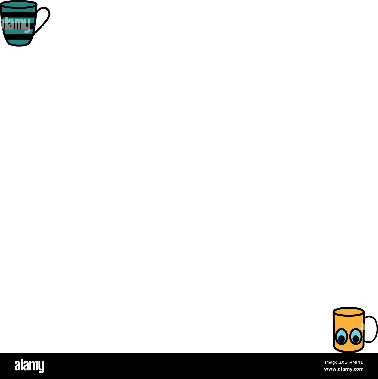 Becher mit Augen, Illustration, Vektor auf weißem Hintergrund. Stock Vektor