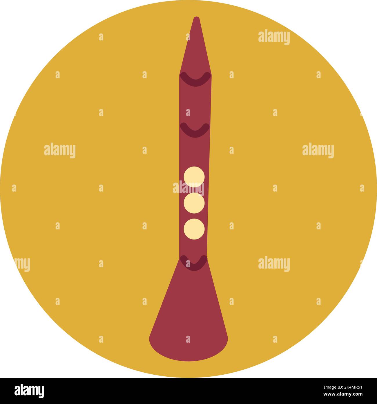Klarinetteninstrument, Illustration, Vektor auf weißem Hintergrund. Stock Vektor