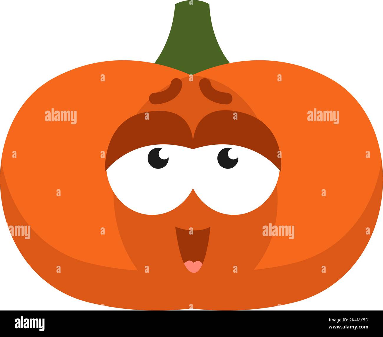 Aufgeregter Kürbis, Illustration, Vektor auf weißem Hintergrund. Stock Vektor