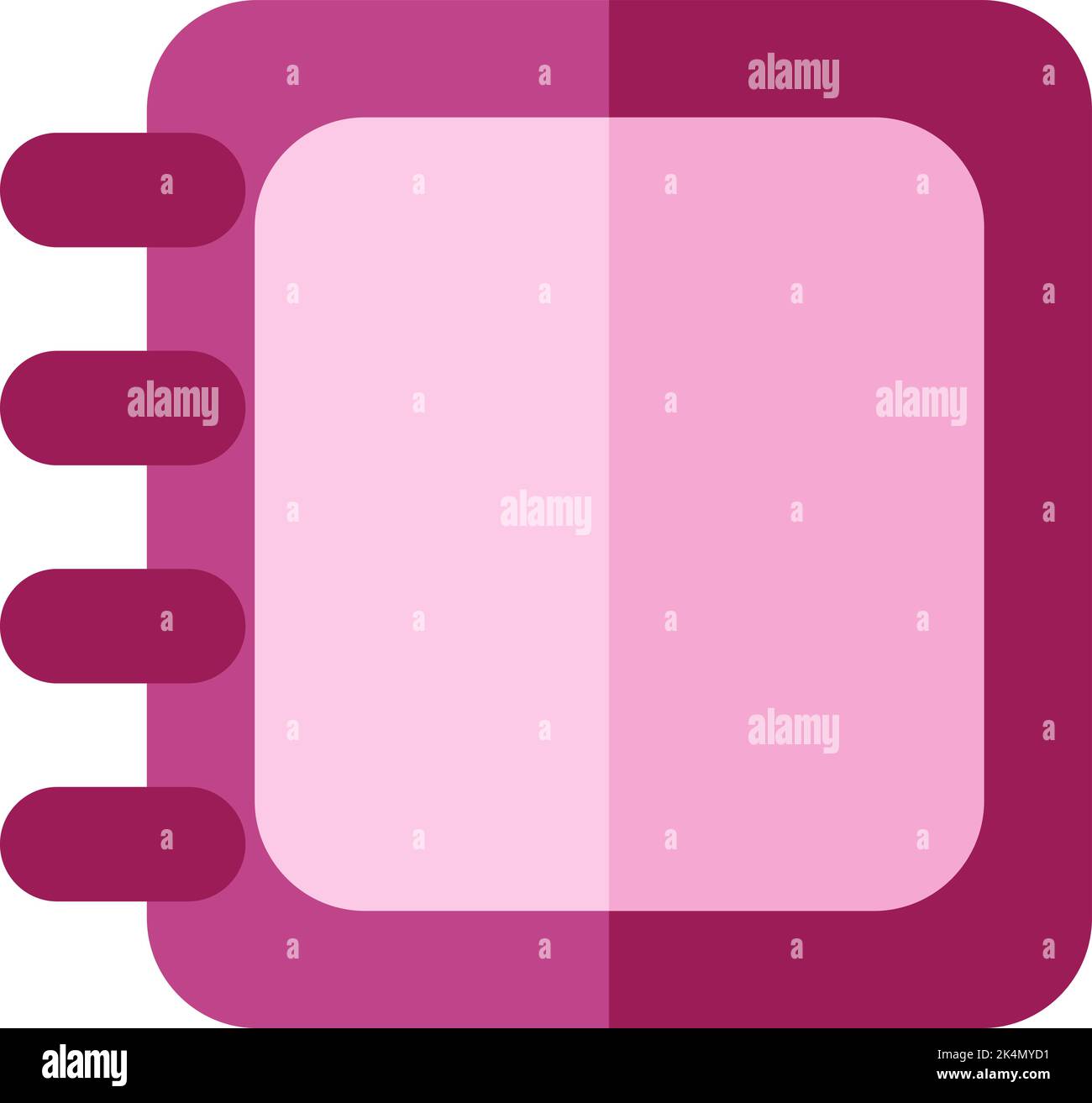 Pinkes Schulskizzenbuch, Illustration, Vektor auf weißem Hintergrund. Stock Vektor