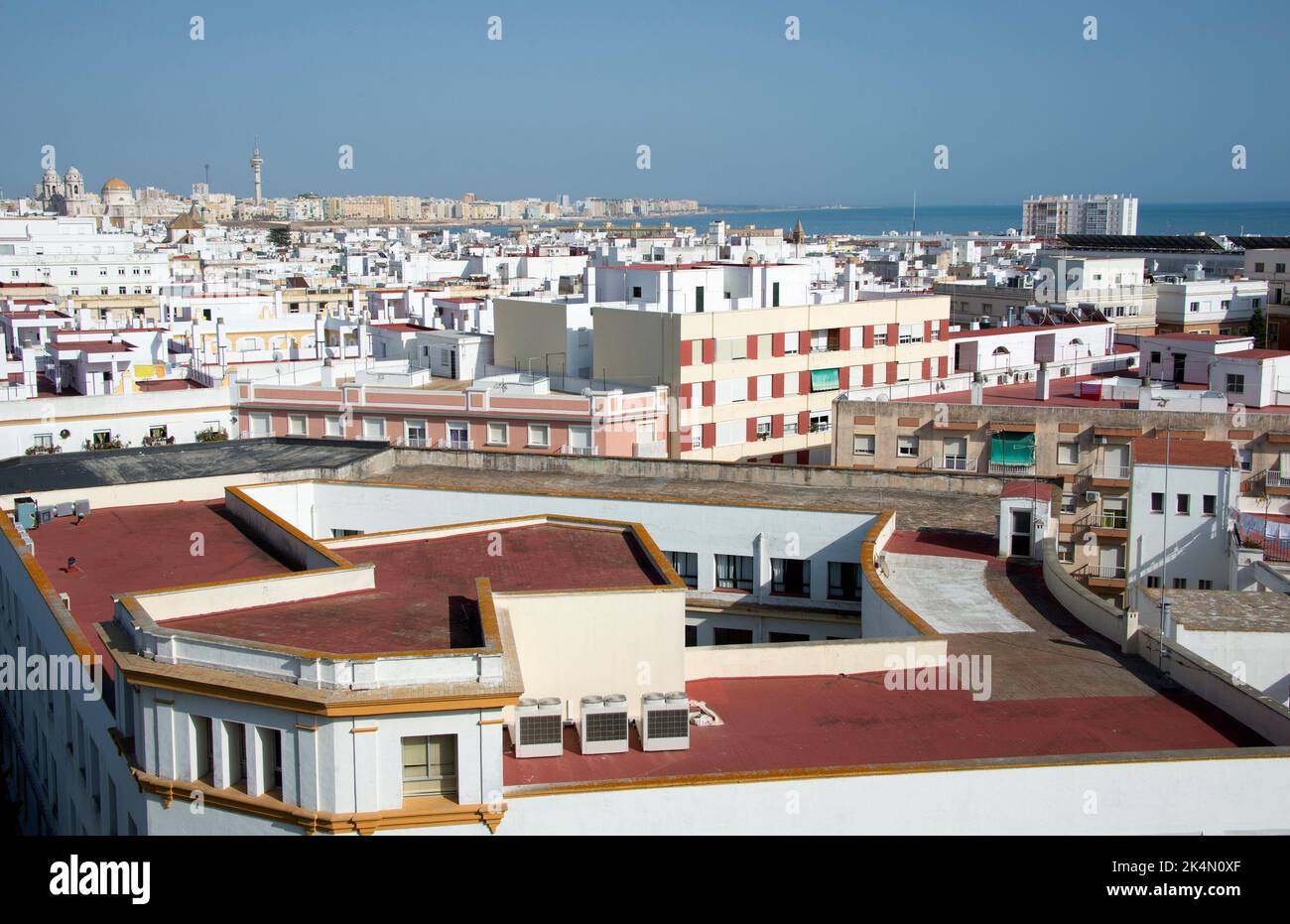Stadt von der Stadt, Panoramablick. Andalusien, Spanien. Stockfoto