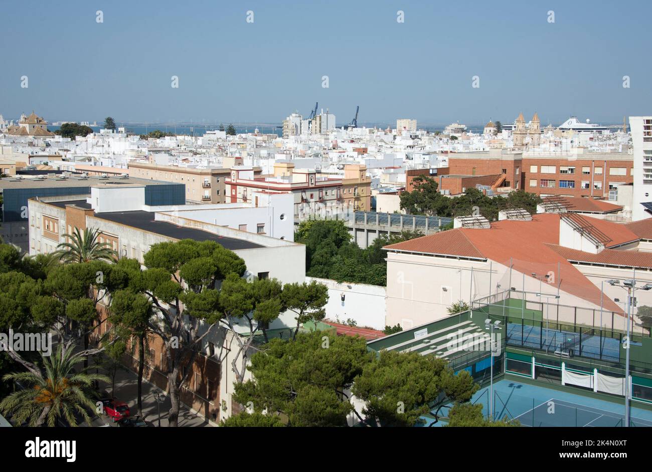 Stadt von der Stadt, Panoramablick. Andalusien, Spanien. Stockfoto