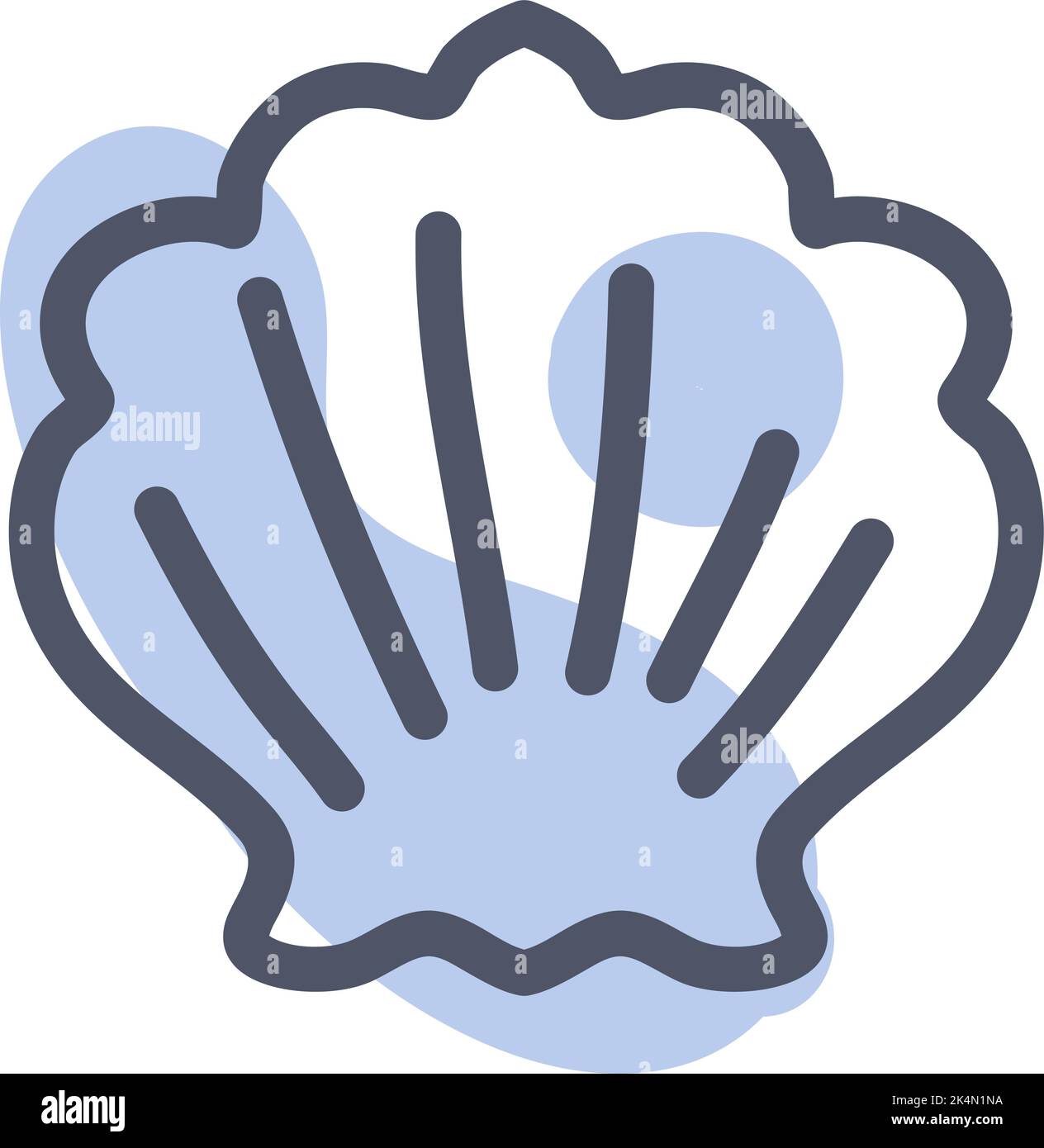 Kleine blaue Meeresmuschel, Illustration, Vektor auf weißem Hintergrund. Stock Vektor