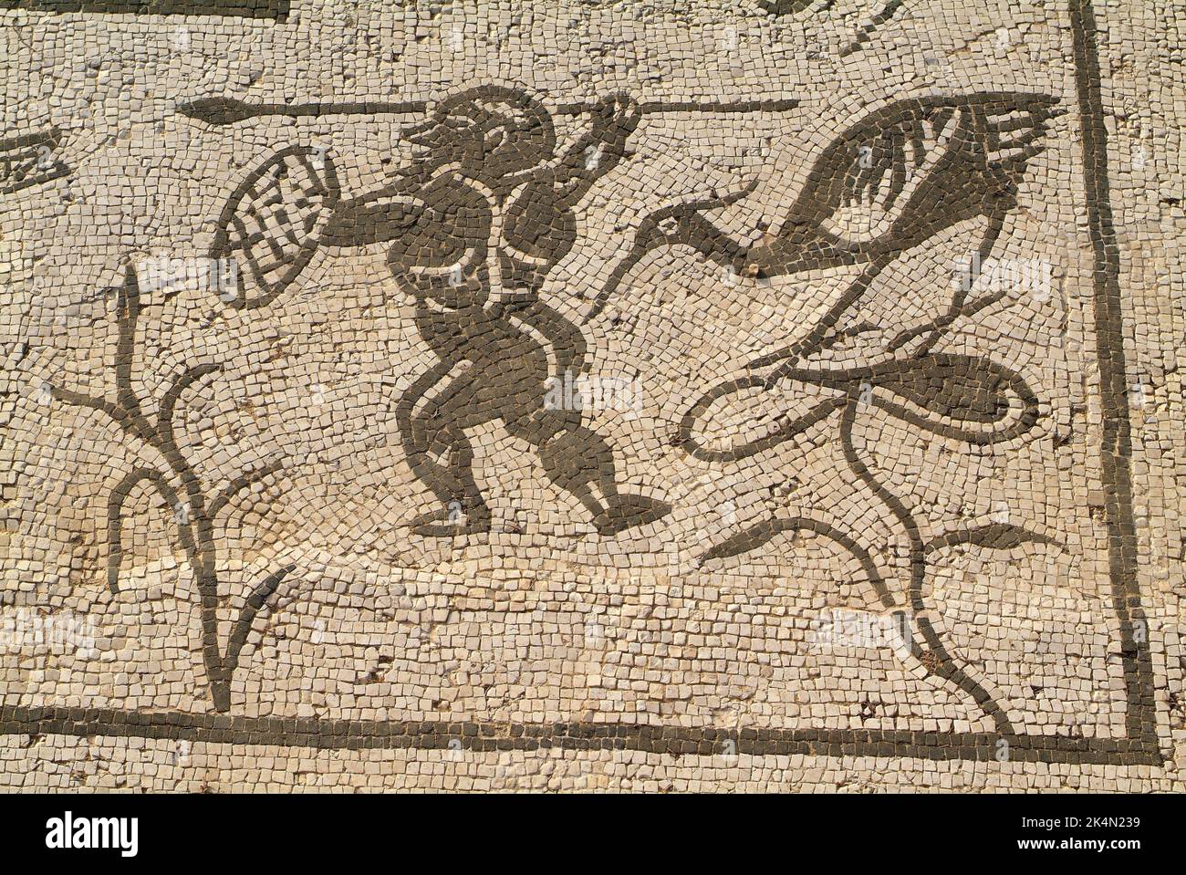 Itálica, Mosaik des Hauses Neptun. Santiponce, Sevilla, Andalusien, Spanien. Stockfoto