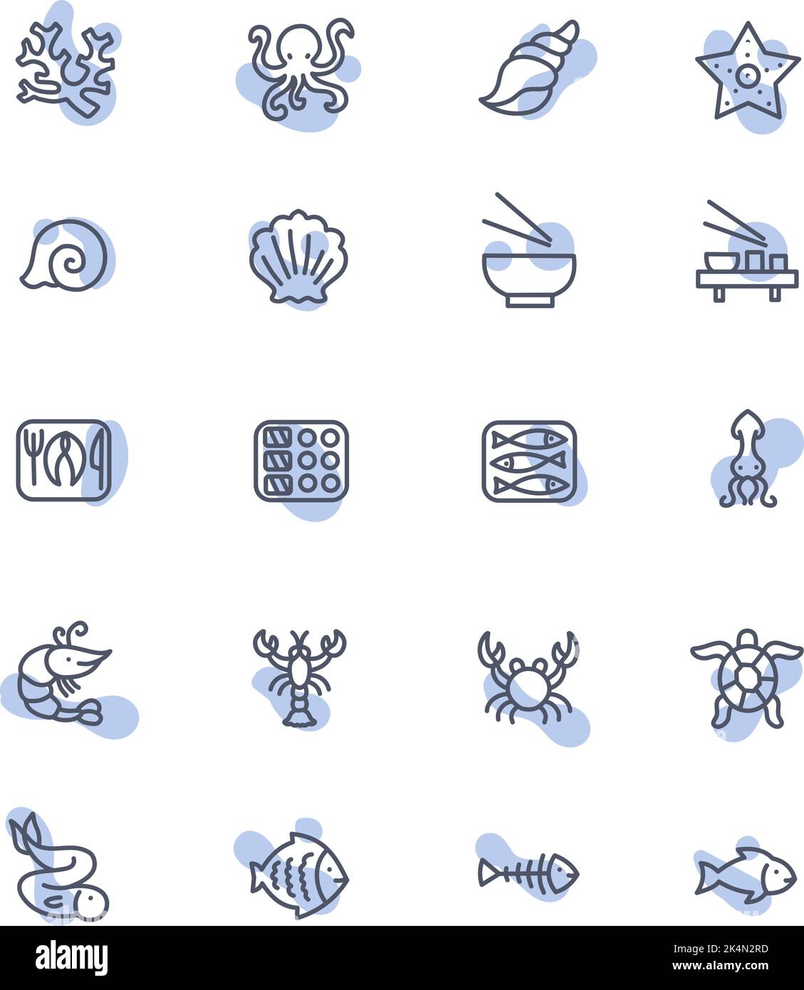 Meeresleben, Illustration, Vektor auf weißem Hintergrund. Stock Vektor