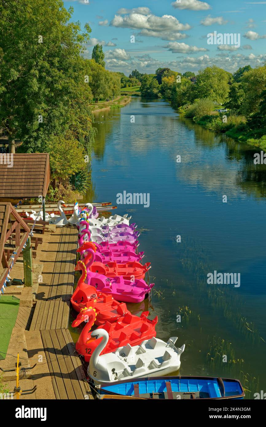 Der Fluss Avon in Warwick, Warwickshire, England. Stockfoto