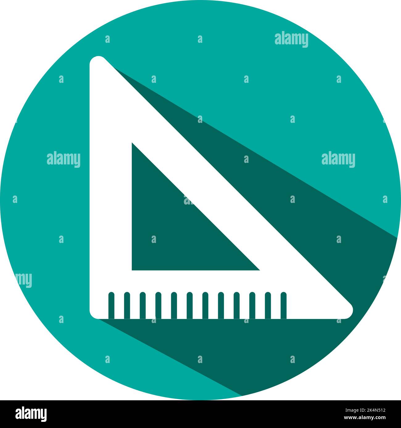 Schreibwaren Dreieck Lineal, Illustration, Vektor auf weißem Hintergrund. Stock Vektor