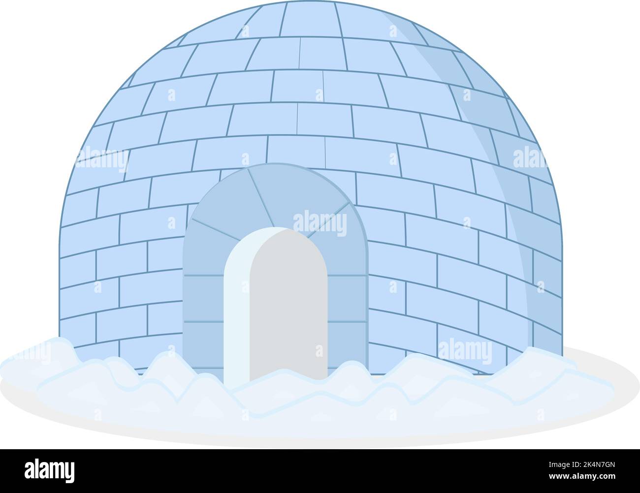 Iglu-Haus, Illustration, Vektor auf weißem Hintergrund. Stock Vektor