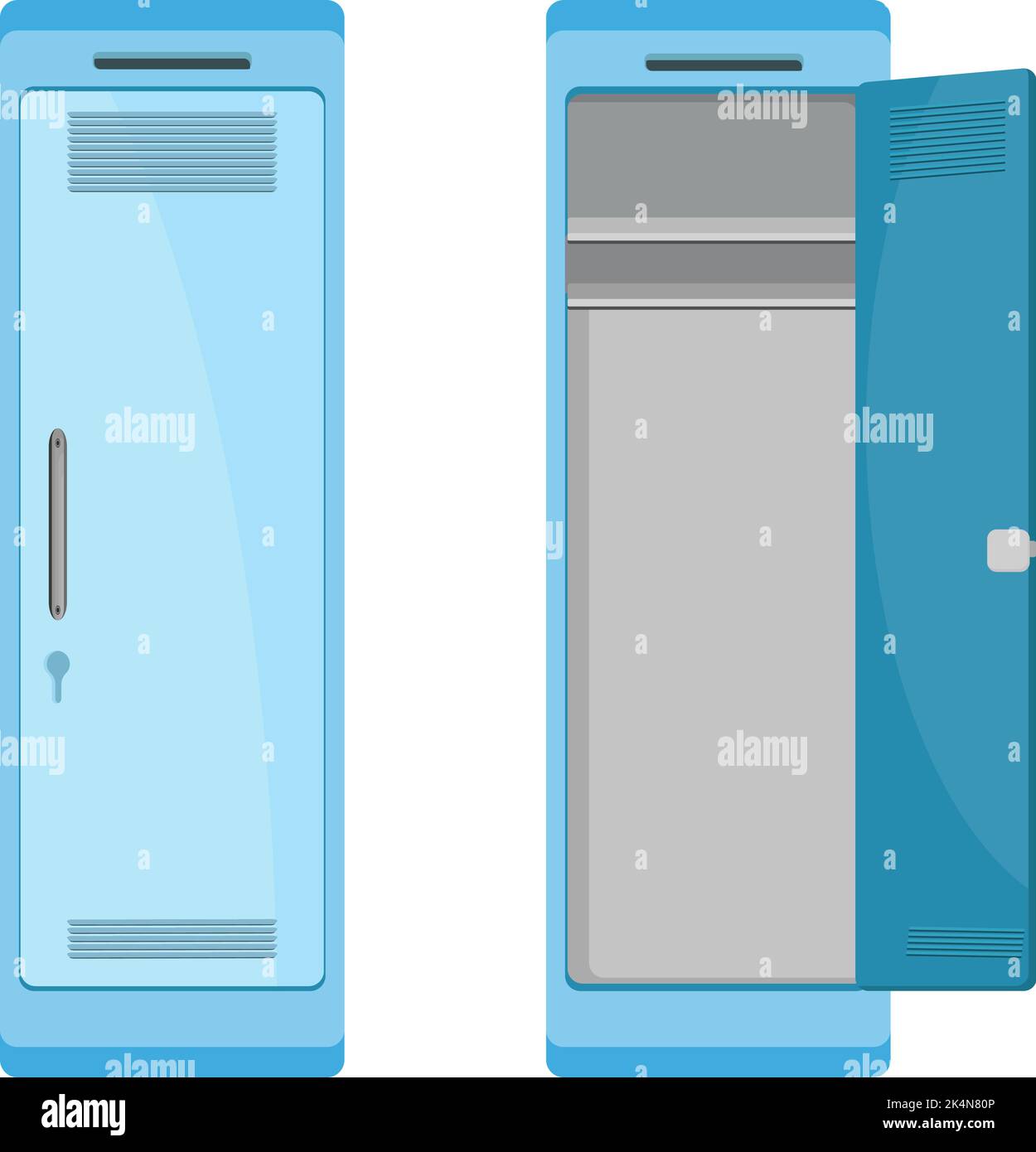 Blaues Schulfach, Illustration, Vektor auf weißem Hintergrund. Stock Vektor