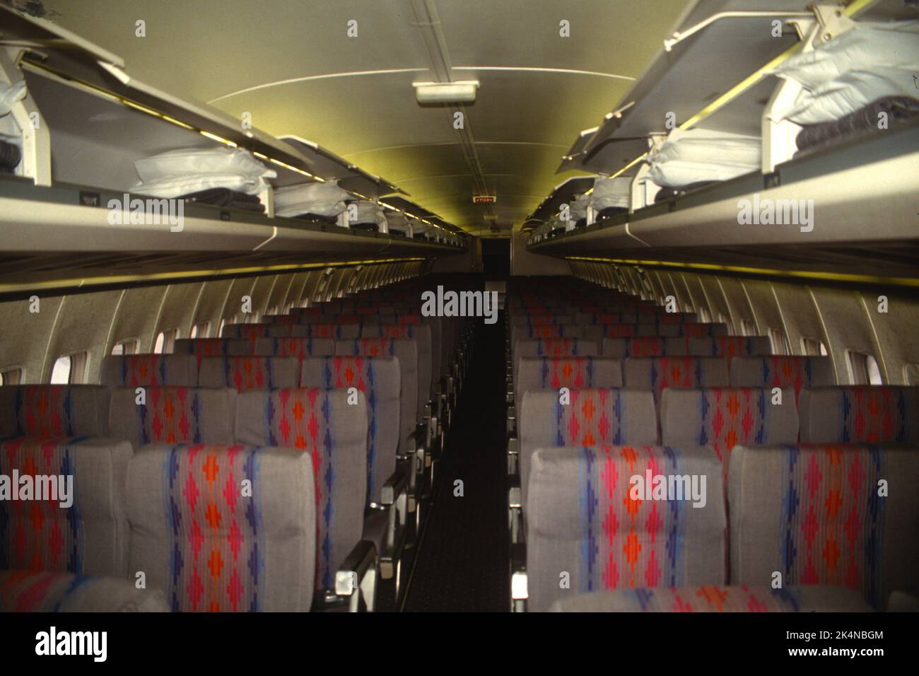 Innenraum des Passagierflugzeugs Stockfoto