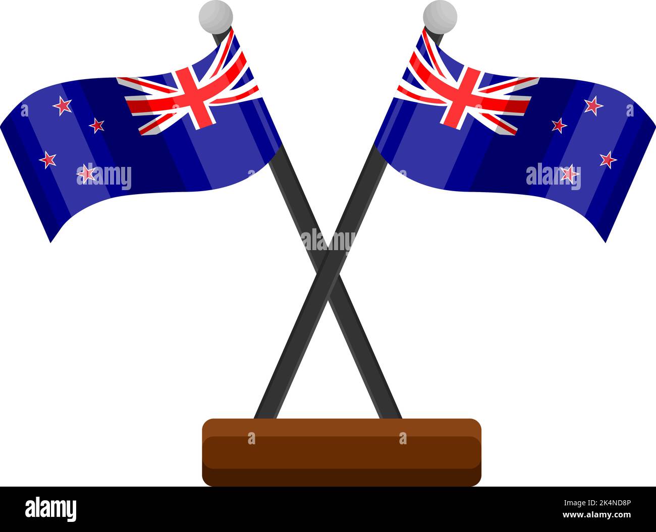 Neuseeländische Flagge, Illustration, Vektor auf weißem Hintergrund. Stock Vektor